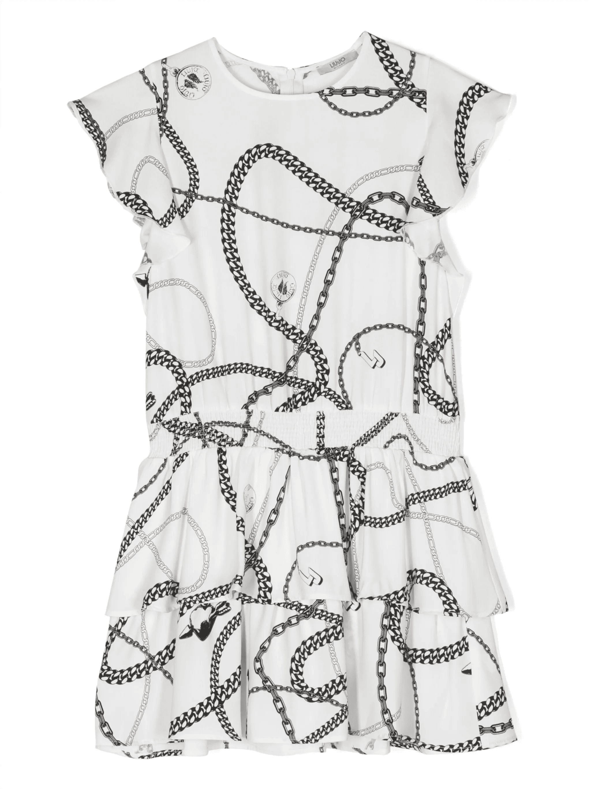 chain-print ruffled dress - Image 1