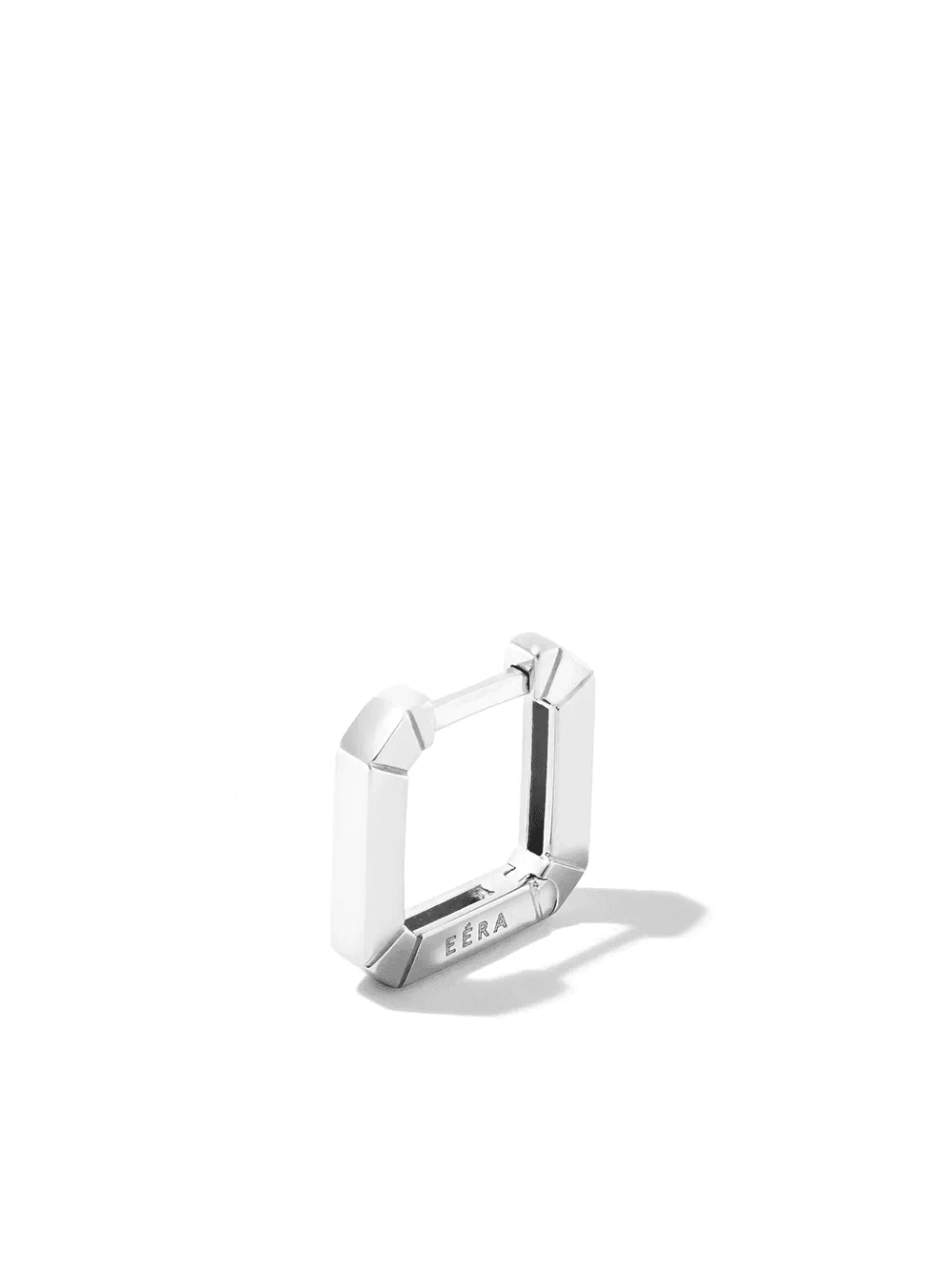 18kt white gold Mini Square hoop earring - Image 1
