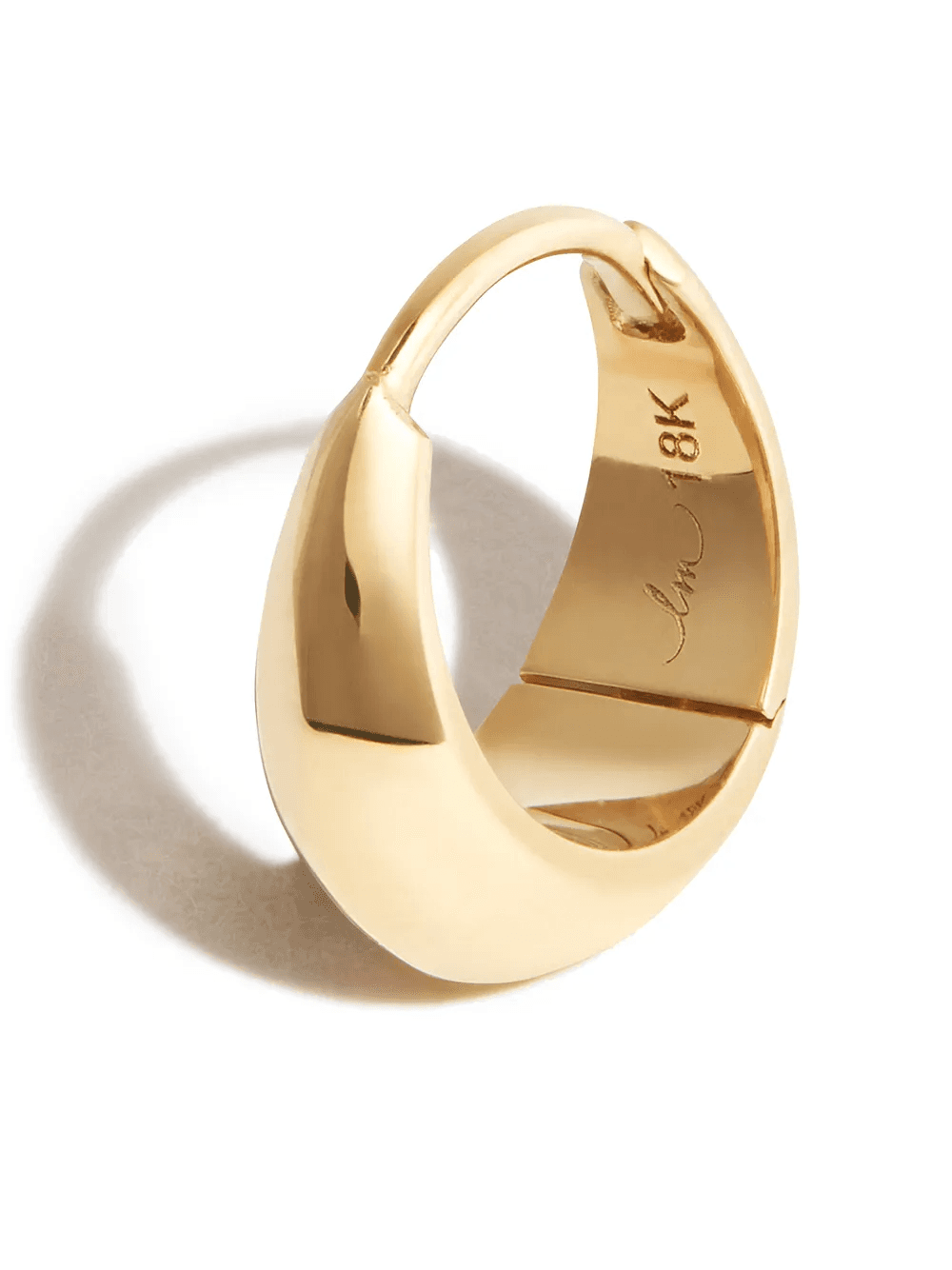 18kt yellow gold crescent hoop earring - Image 1