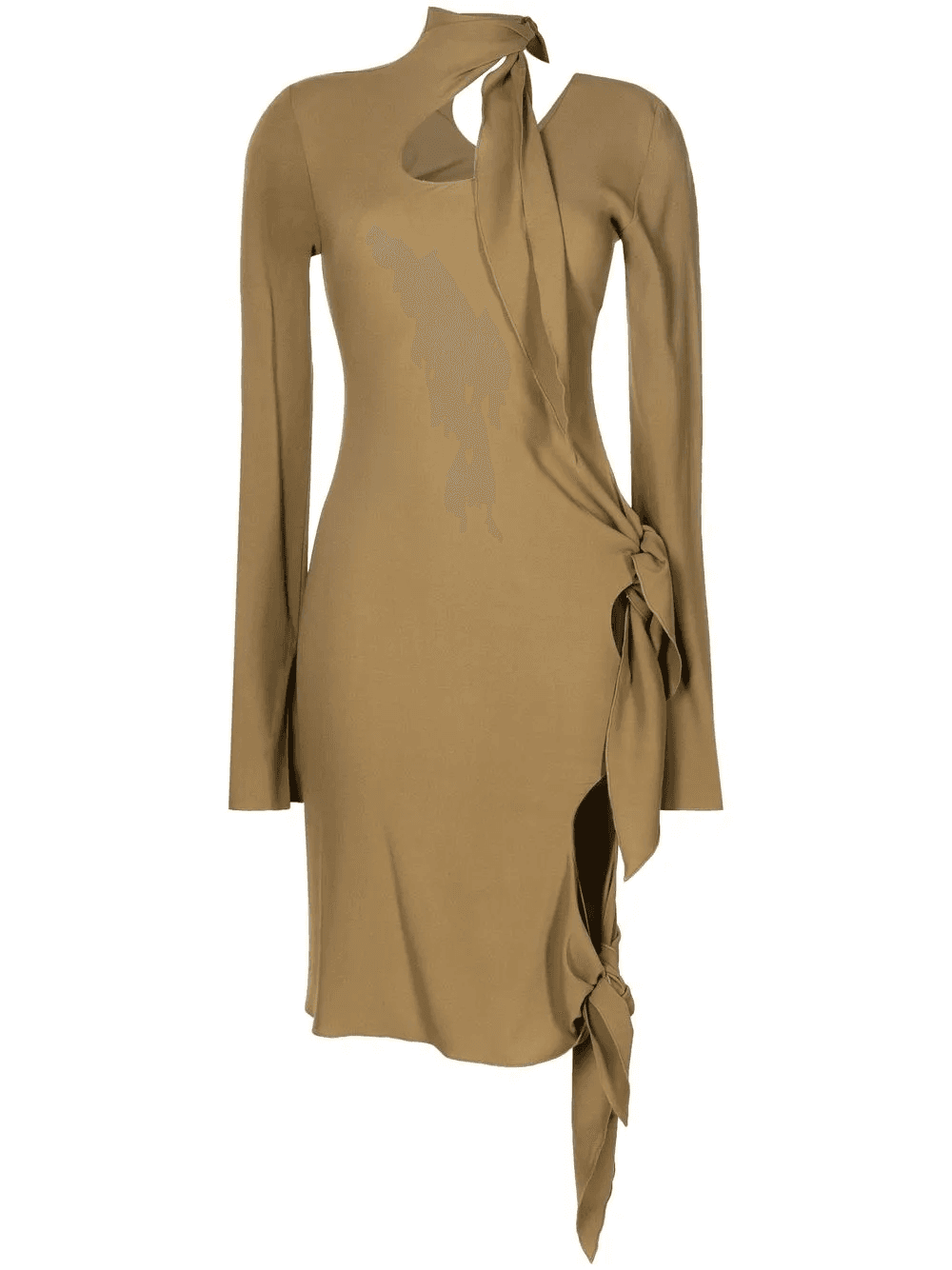 cut-out details tied dress - Image 1