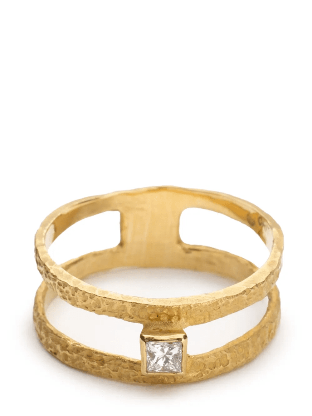 18kt yellow gold Drawn diamond ring - Image 1