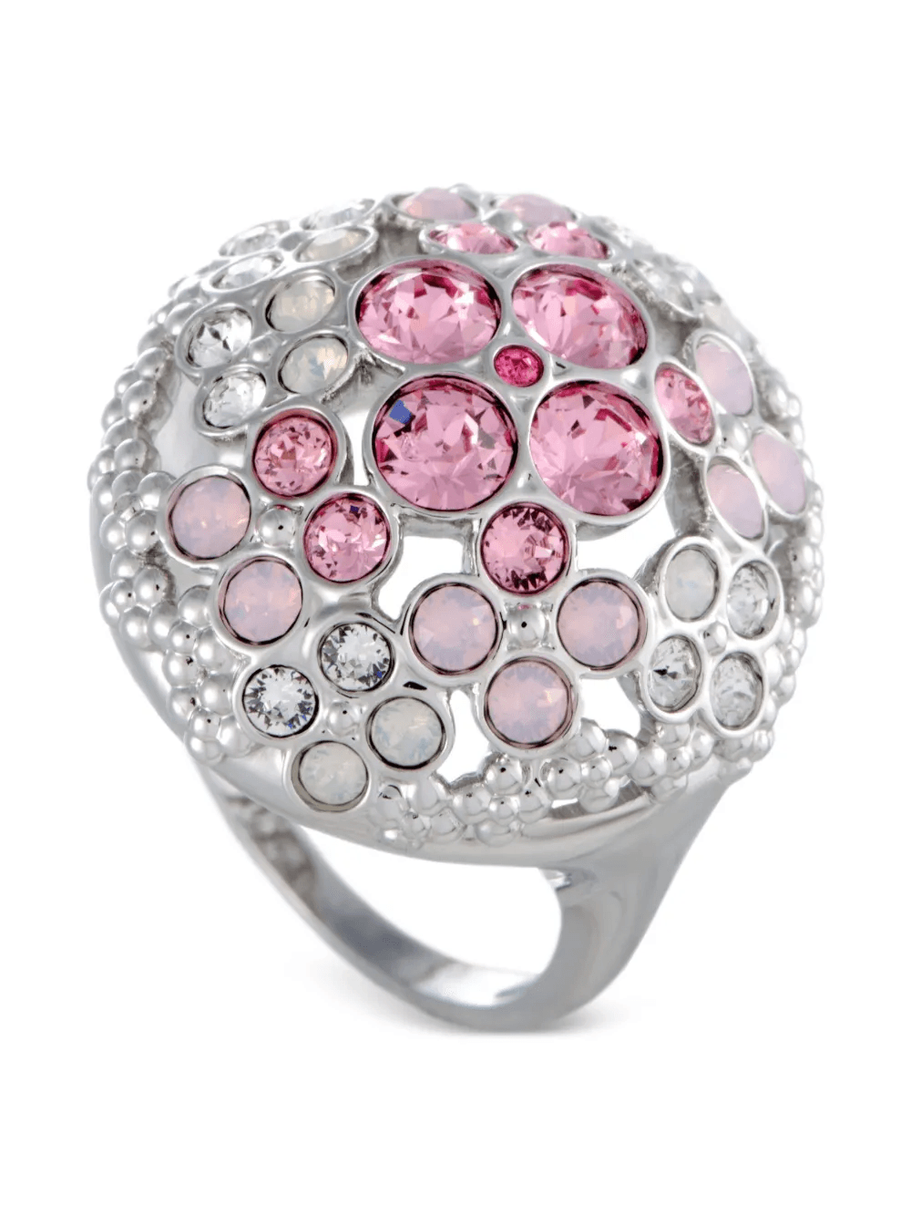 18K white gold Crystal Flower ring - Image 1