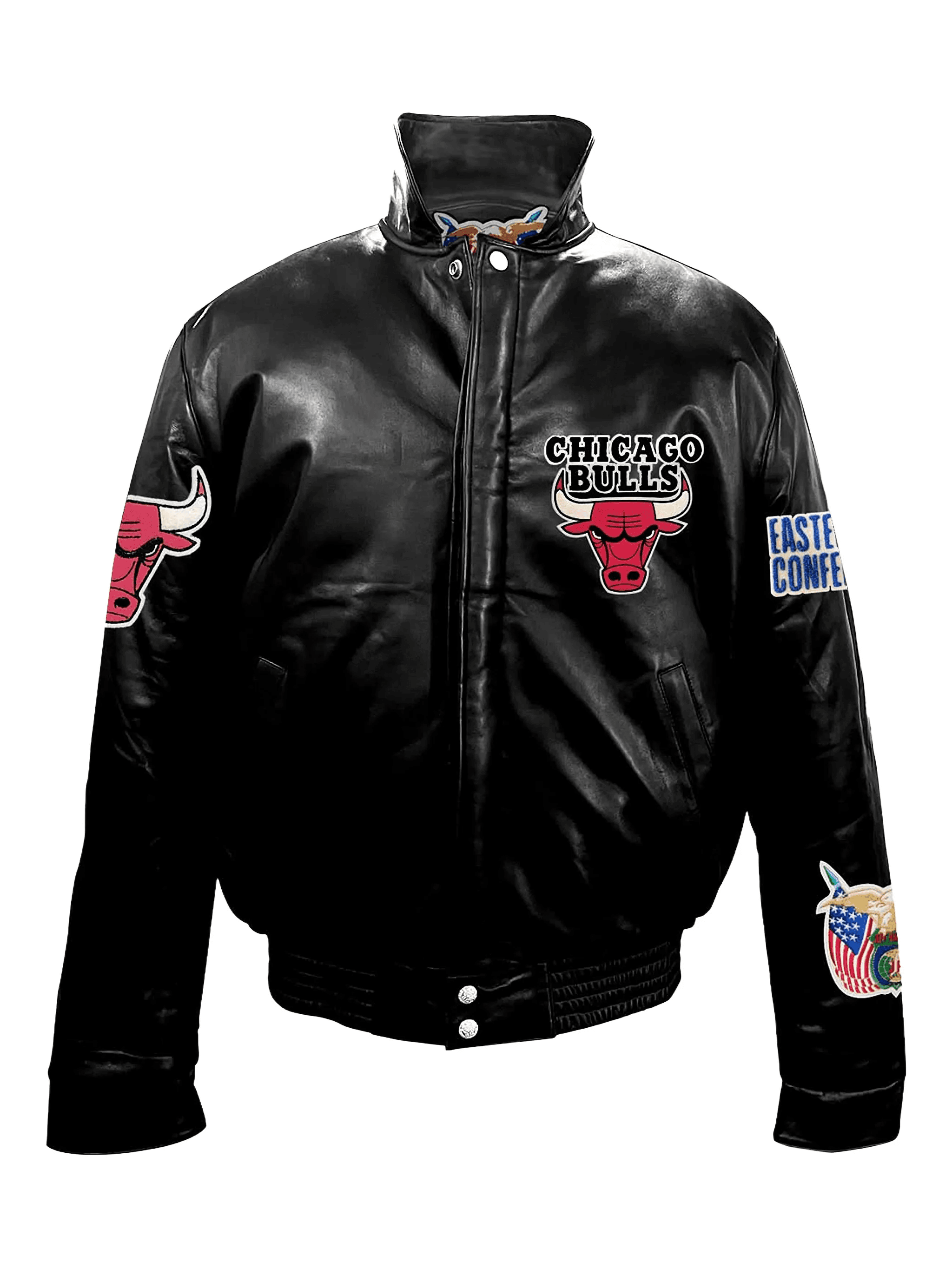 Chicago Bulls leather puffer jacket - Image 1