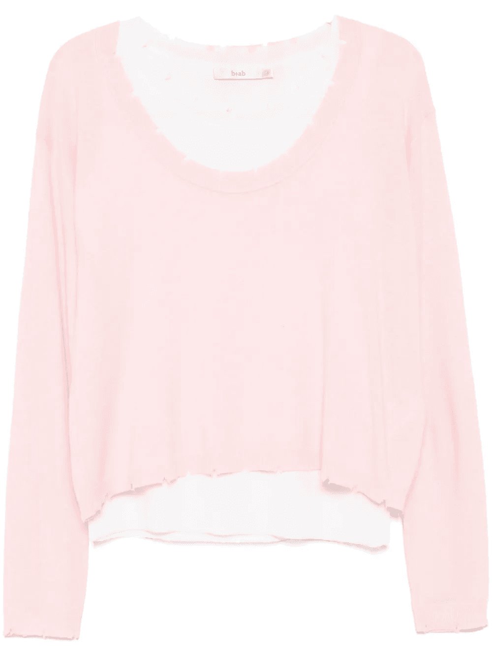 layered raw-edge knitted top - Image 1