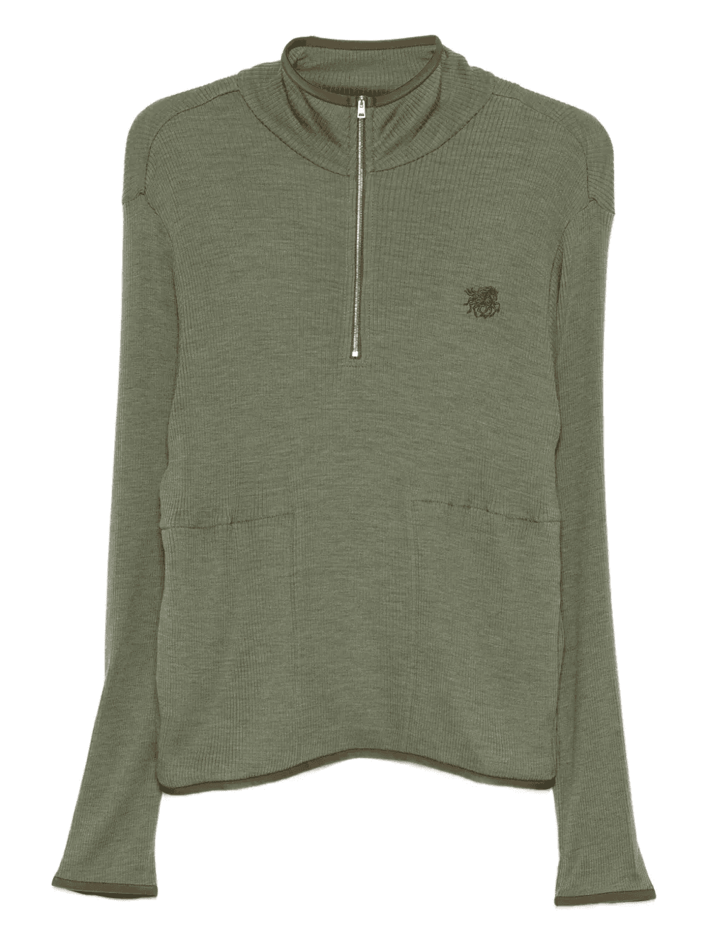 logo-embroidered half-zip sweatshirt - Image 1