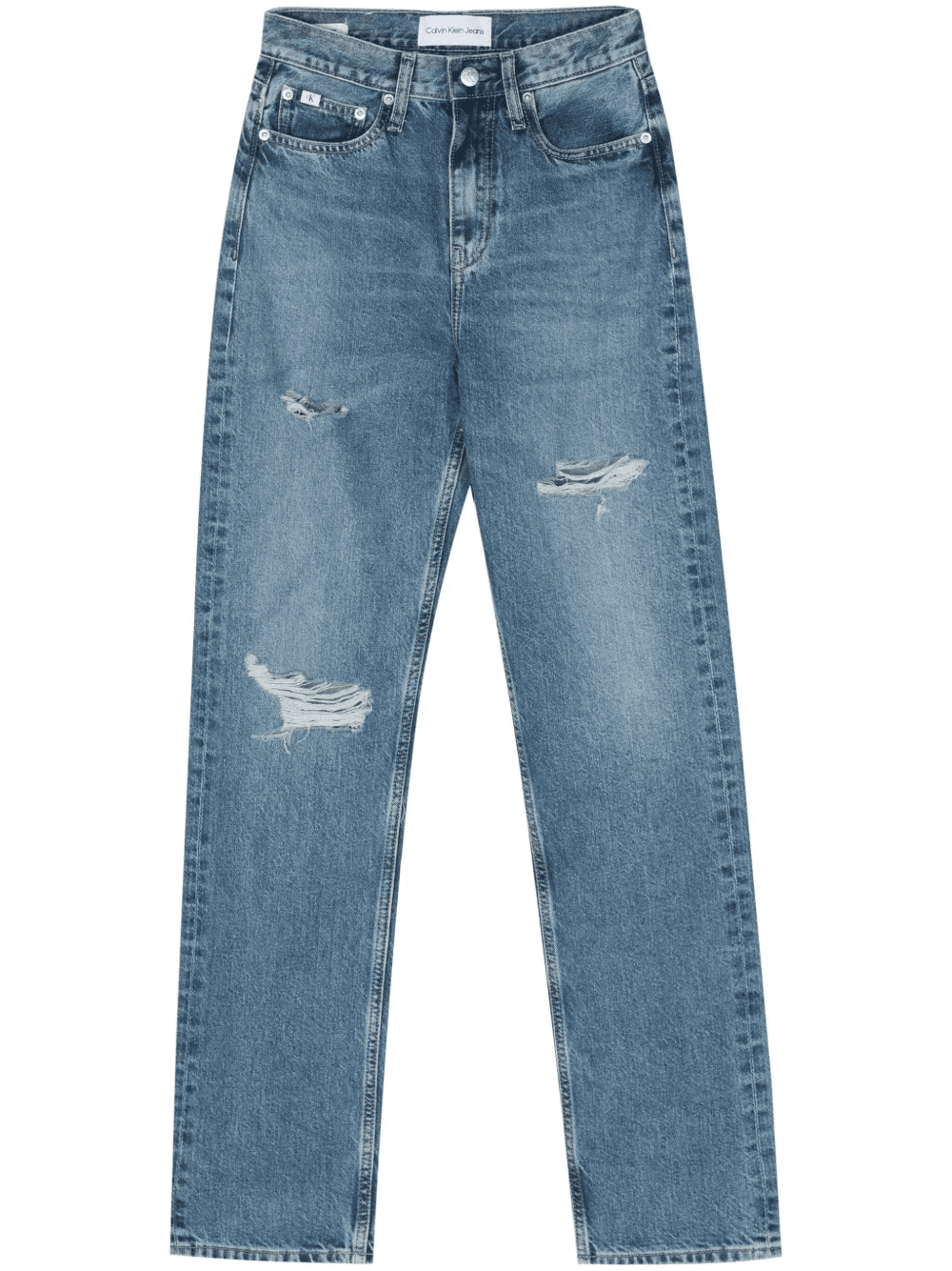 high-rise straight cotton jeans - Image 1