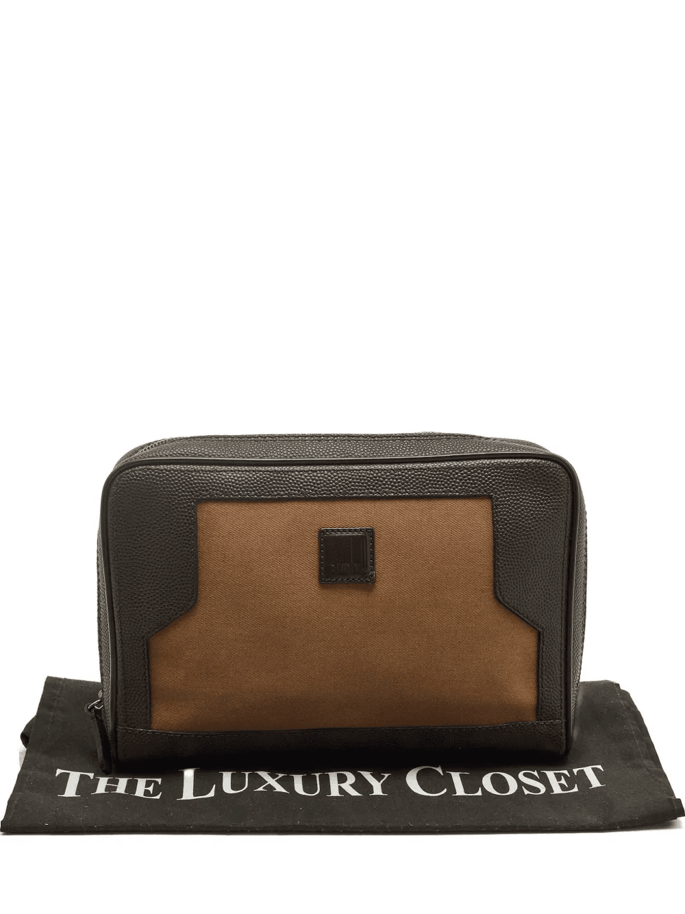 leather canvas zip pouch - Image 1