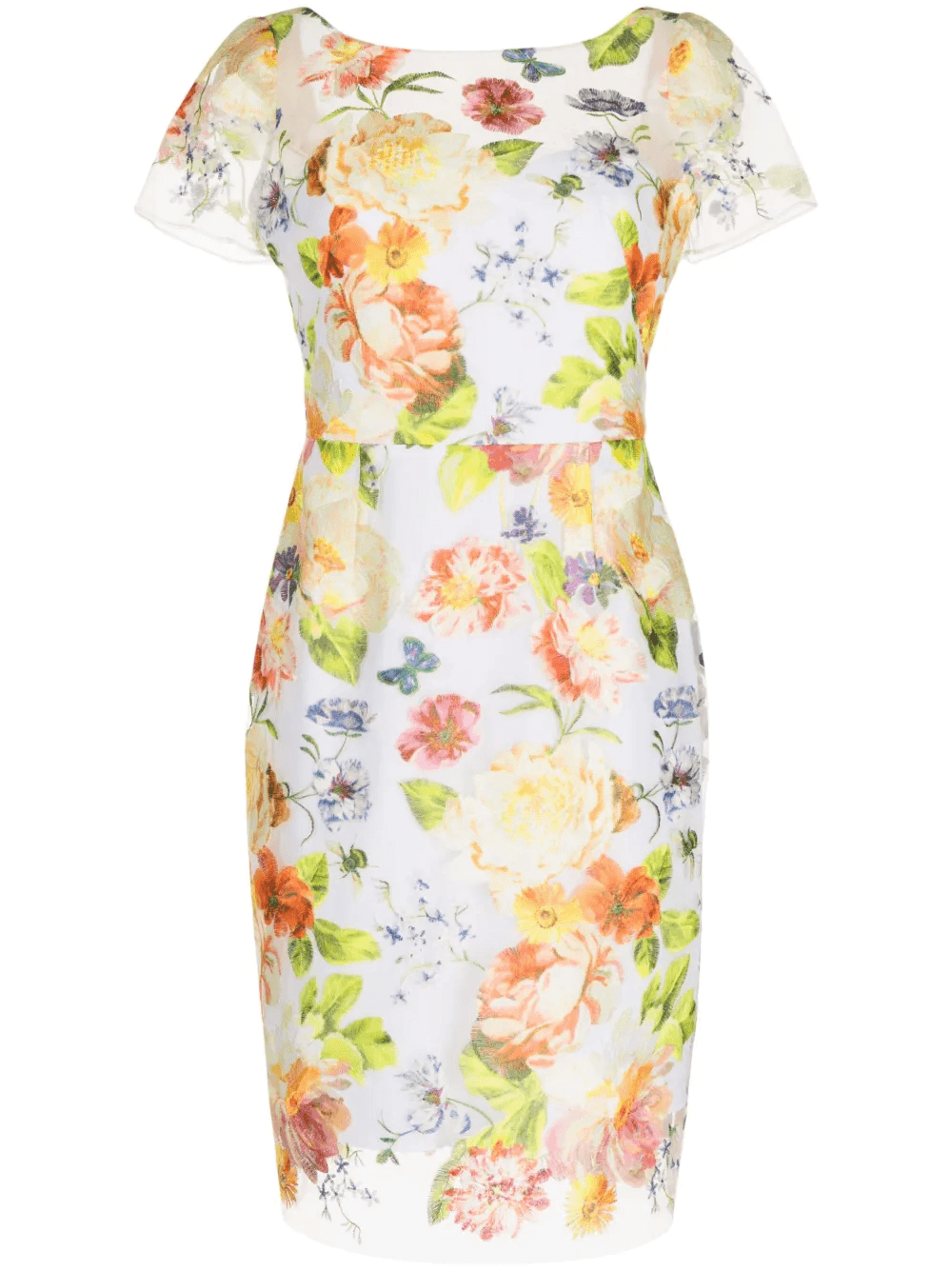 floral-embroidered short-sleeve minidress - Image 1