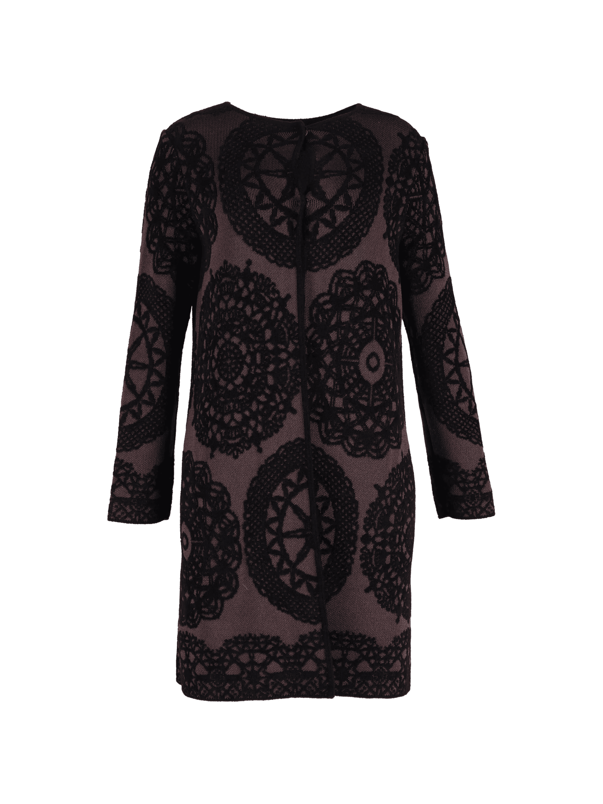 patterned knit coat - Image 1