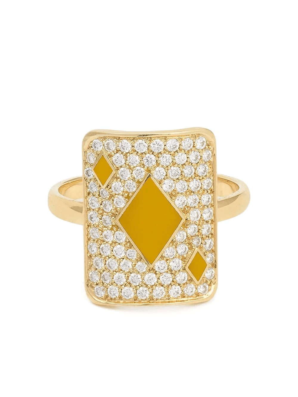 18K yellow gold Honneur diamond ring - Image 1