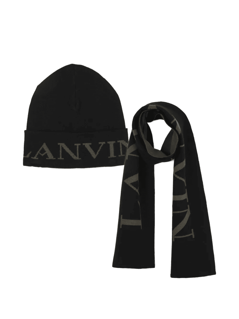 logo-intarsia beanie hat set - Image 1