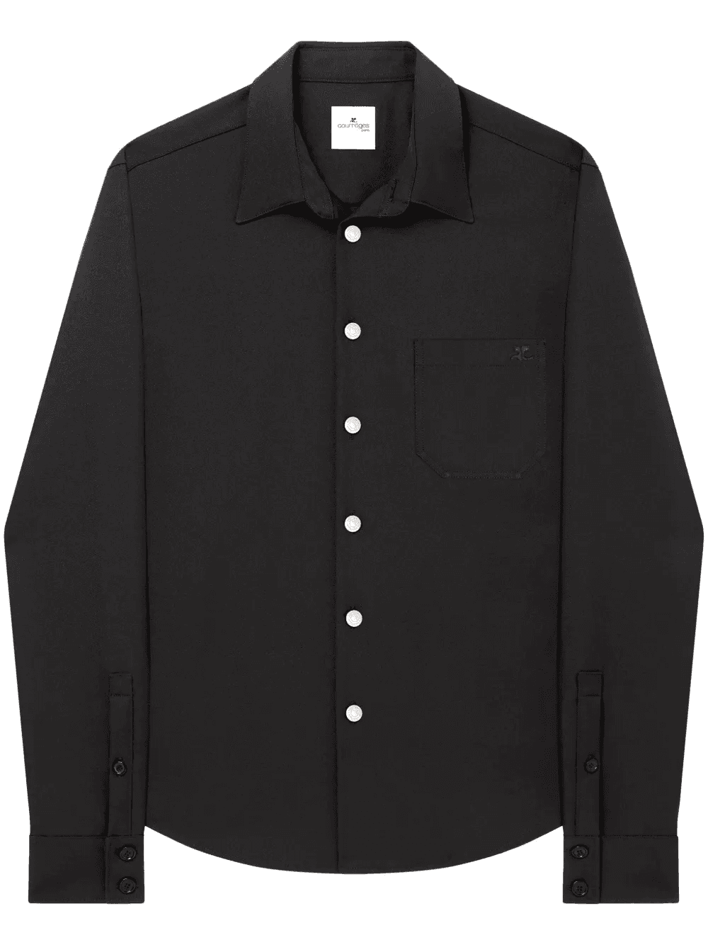 logo-appliqué twill oversized shirt - Image 1