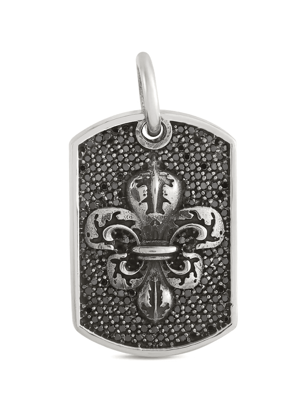 Fleur-de-Lis Relic silver dog-tag pendant - Image 1