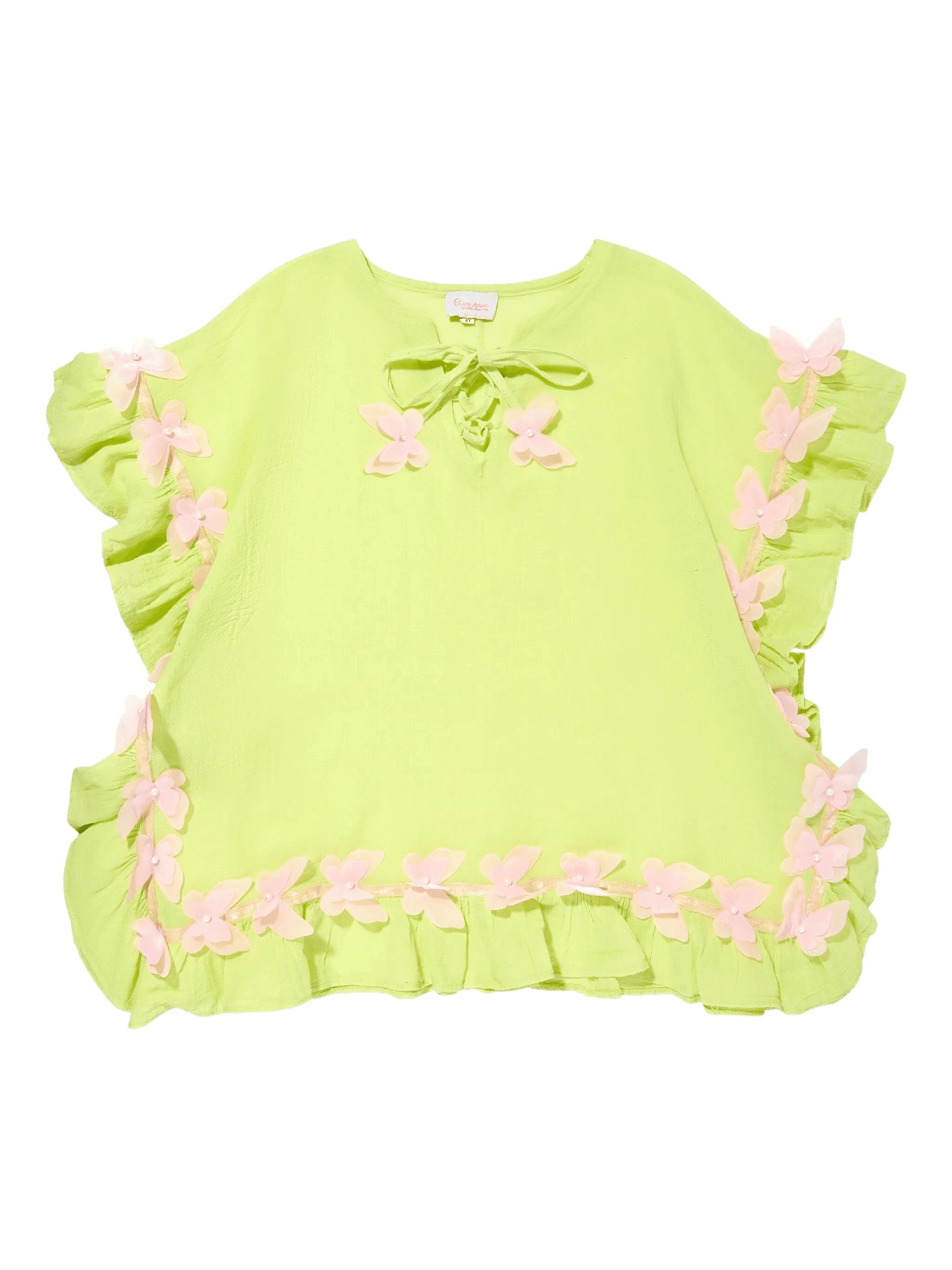 butterfly-embellished ruffled casual dress - Image 1