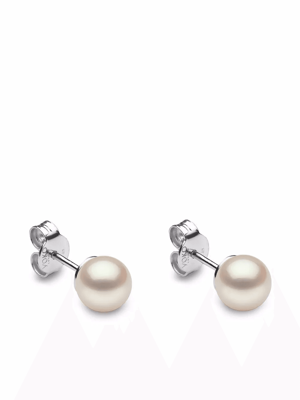 18kt white gold Classic 6mm Freshwater pearl stud earrings - Image 1
