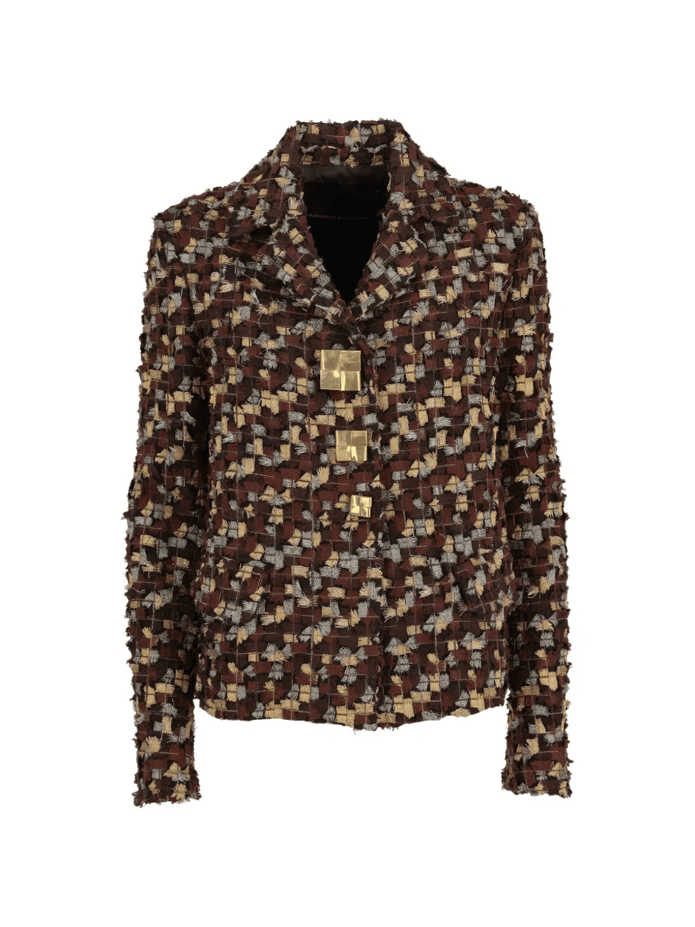 multicolour frayed jacket - Image 1