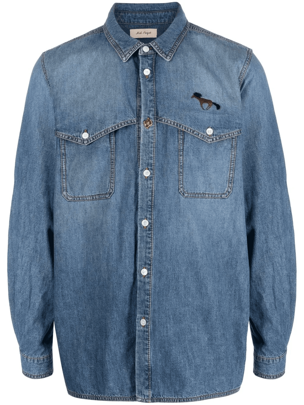 press-stud fastening denim shirt - Image 1