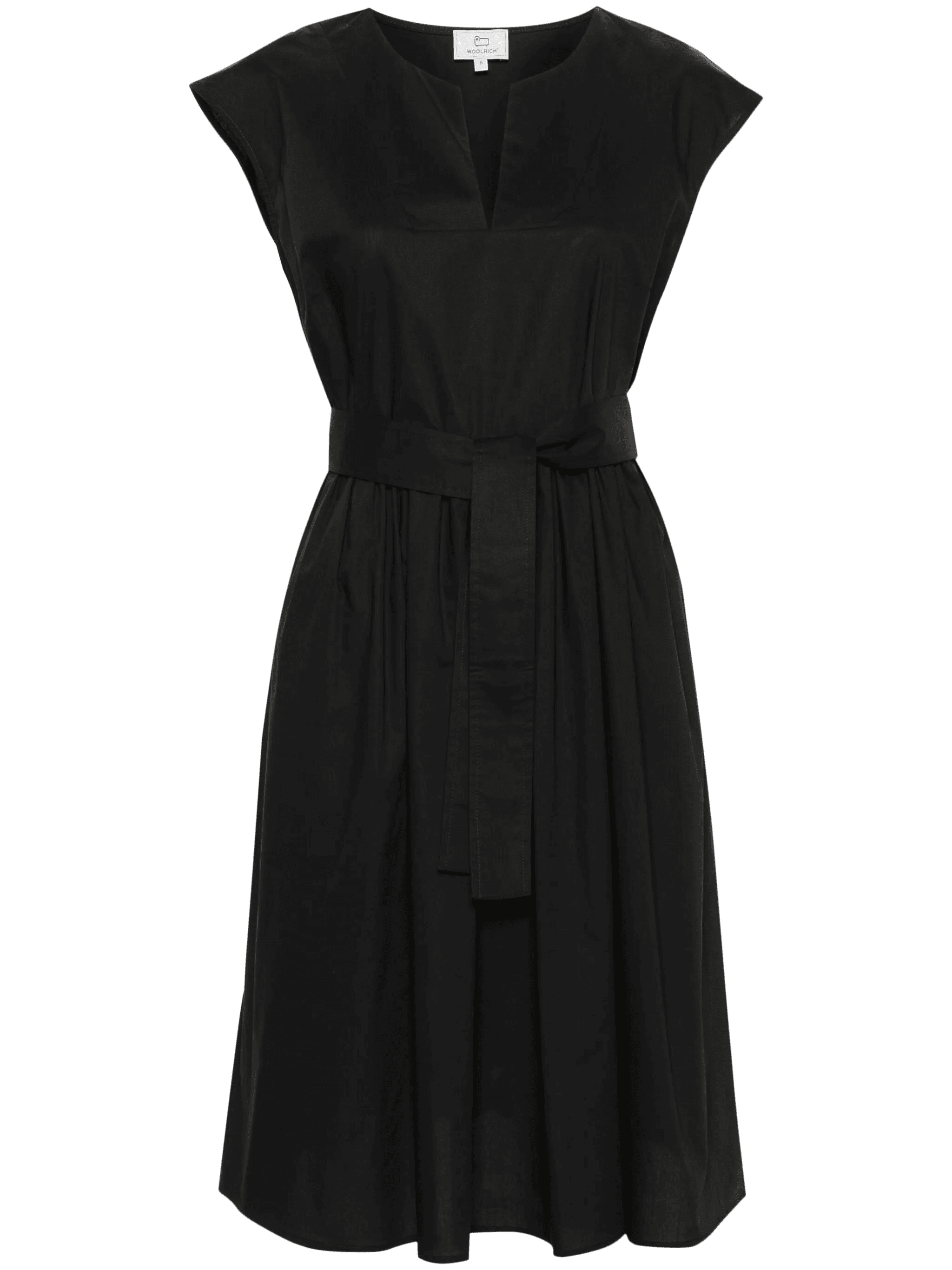 belted cotton flared dress - Image 1