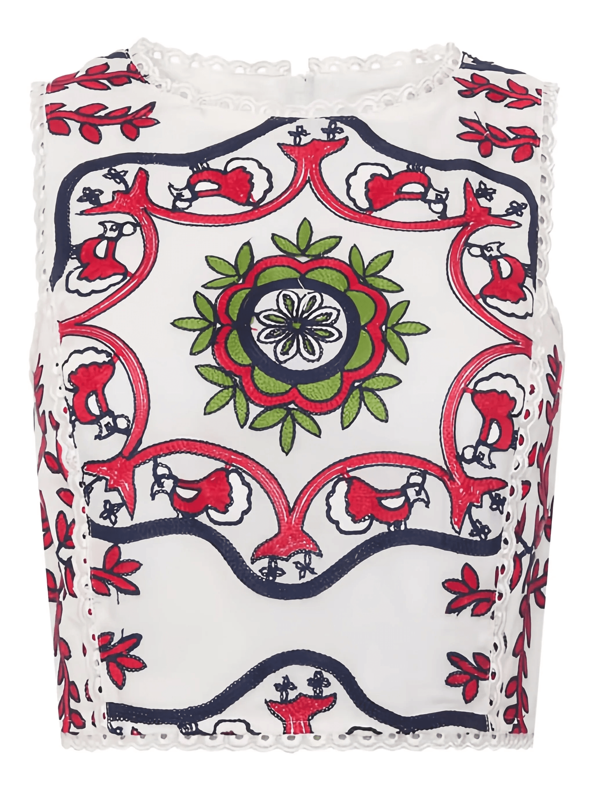 lace-trim embroidered top - Image 1