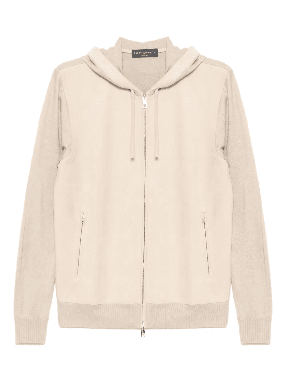 mixed media full-zip hoodie - Image 1