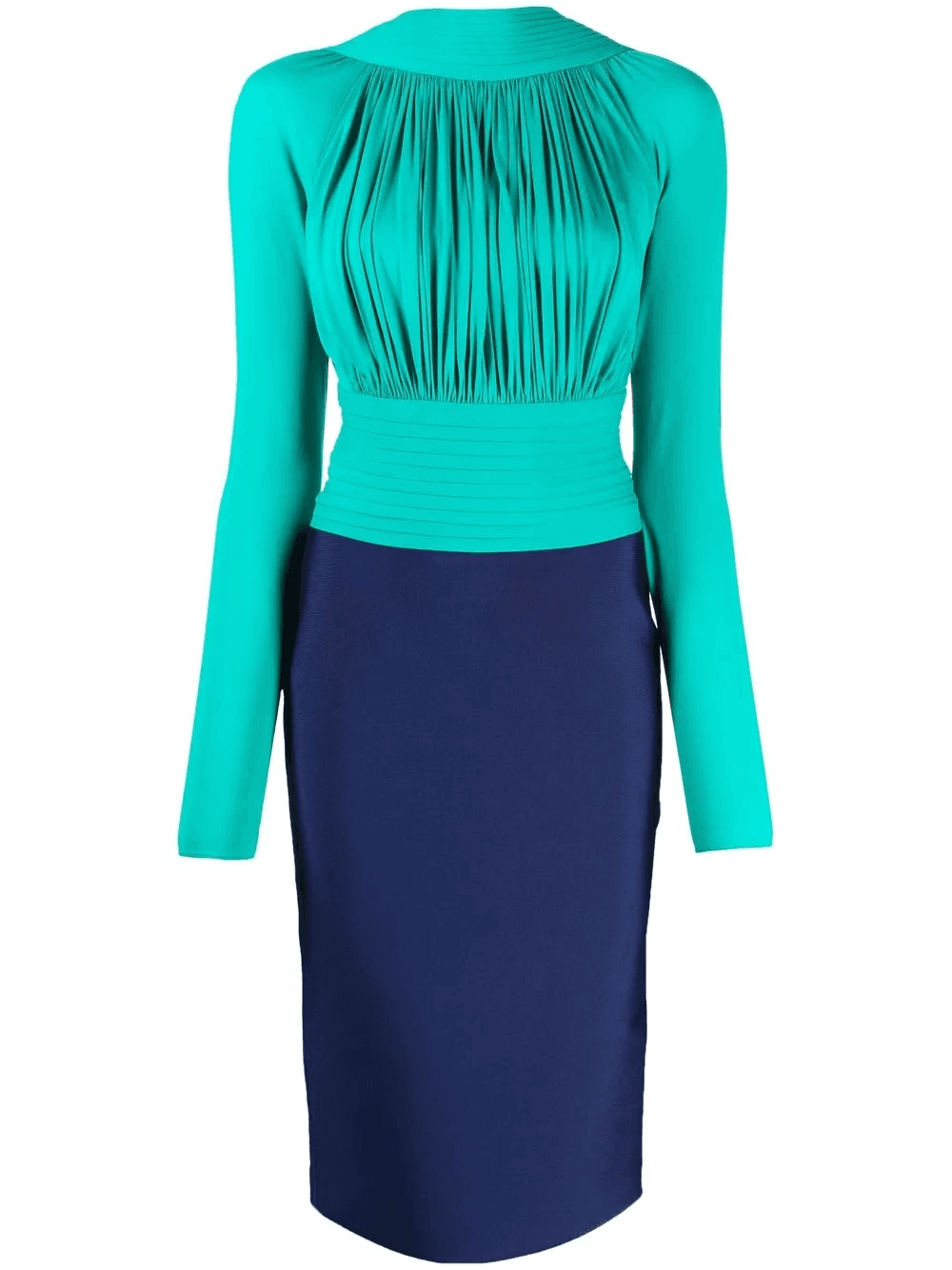 ruched-bodice midi dress - Image 1