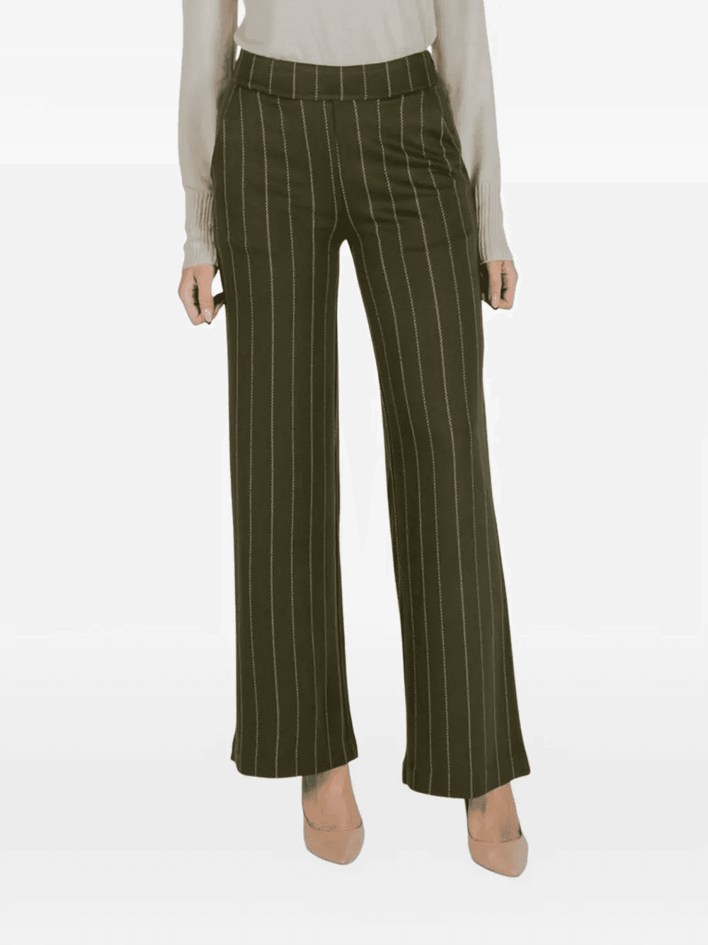 pinstripe wide-leg trousers - Image 1