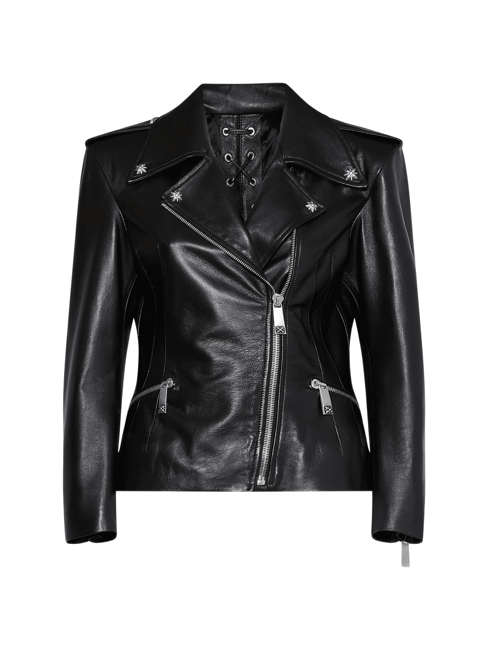 lace-up biker jacket - Image 1