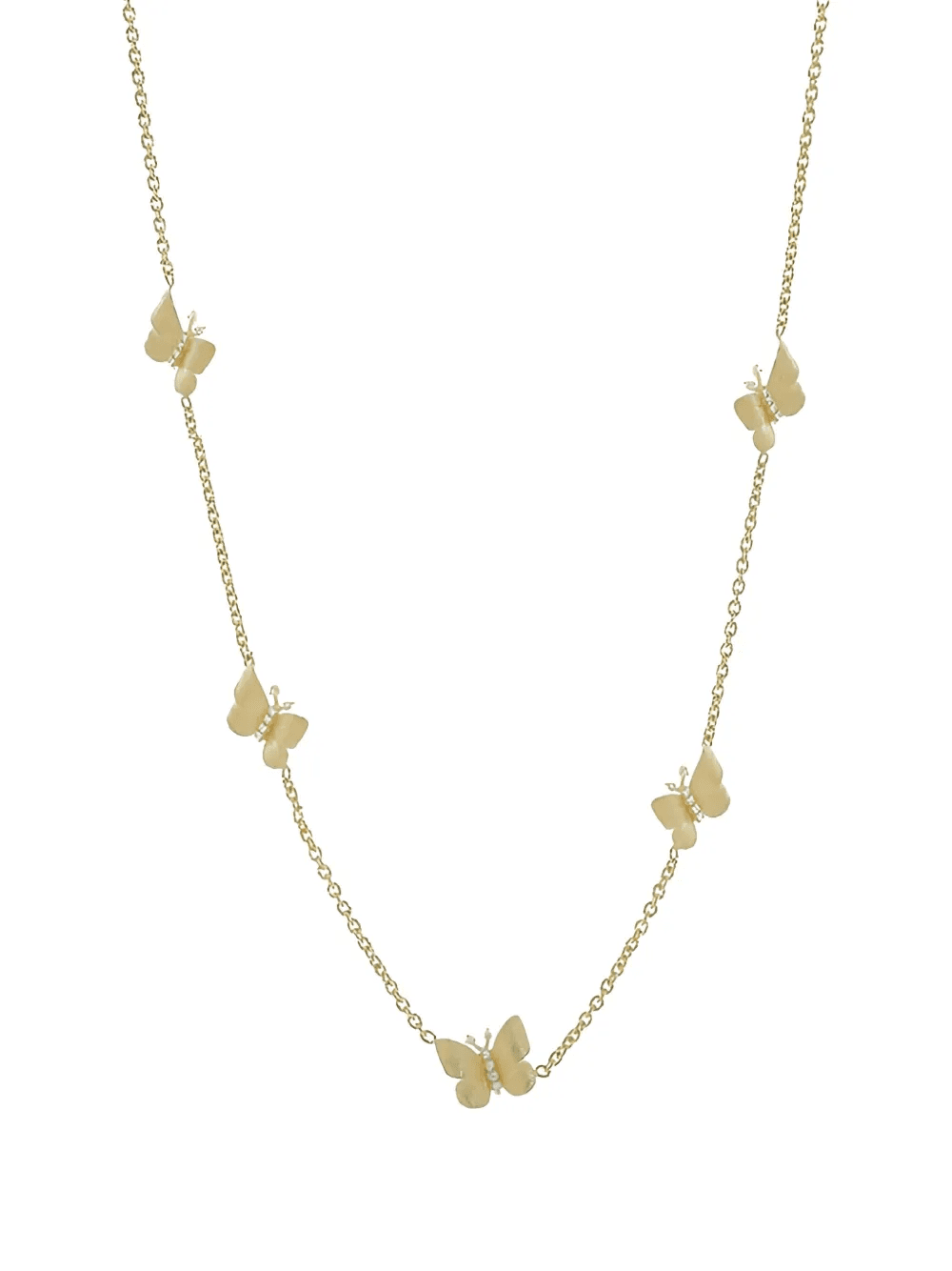 18kt yellow gold Five Station Diamond necklace - Image 1