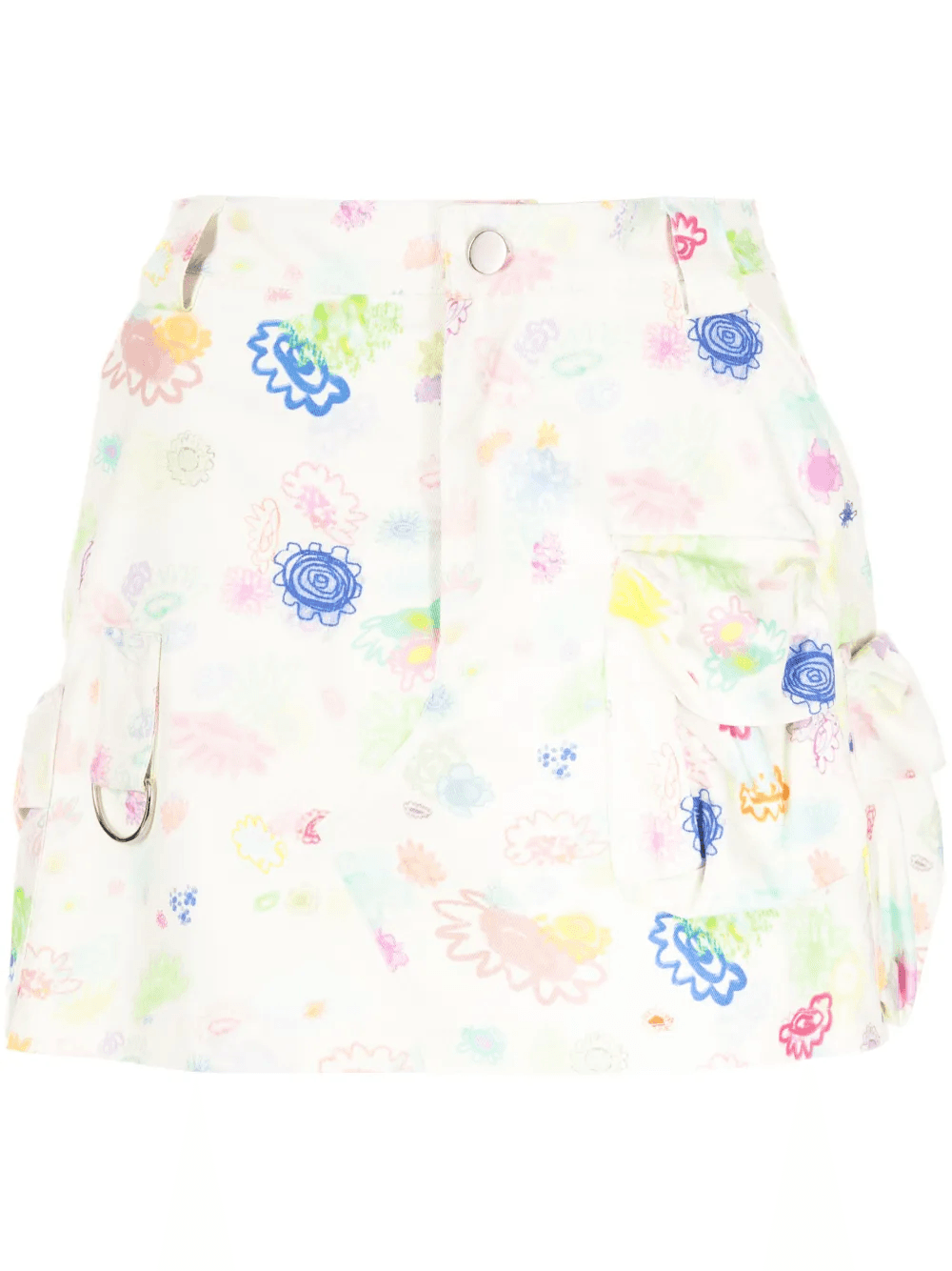 floral-print cotton miniskirt - Image 1