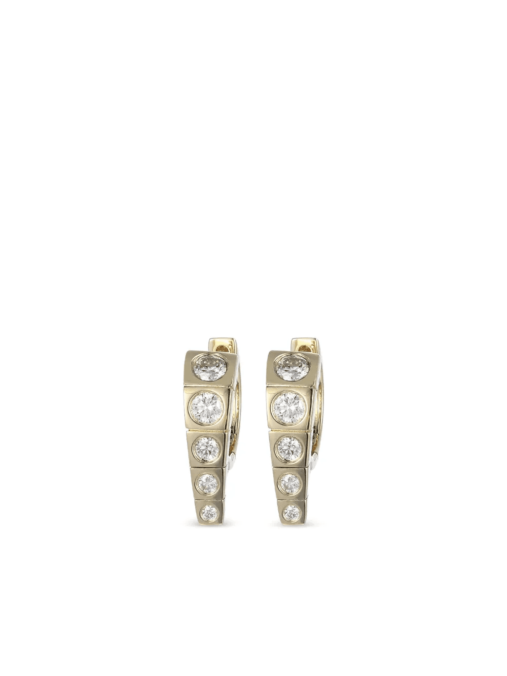 Diamond Yellow Gold Leggo Mini Earrings - Image 1