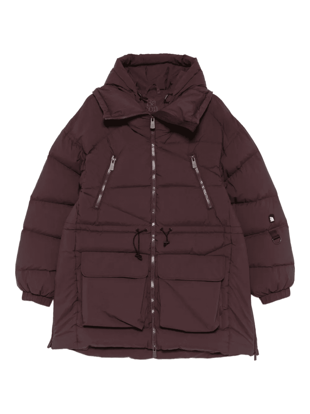zip-fastening parka coat - Image 1