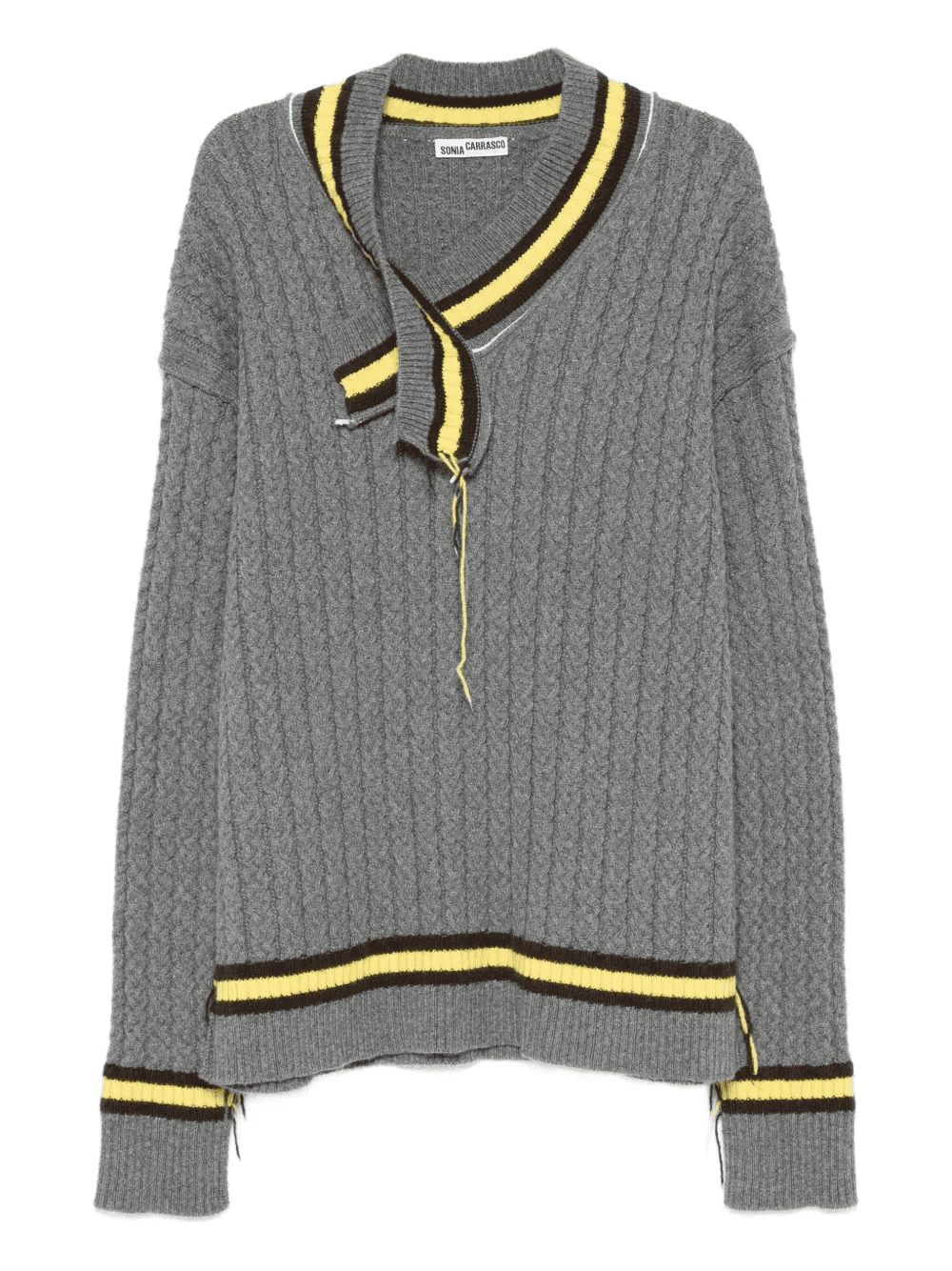 cable-knit striped sweater - Image 1