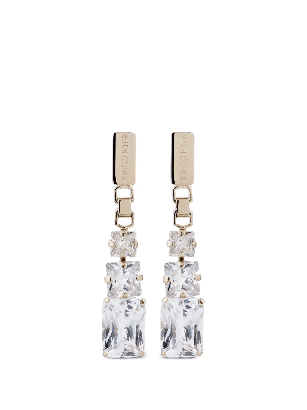 rectangular crystal earrings - Image 1