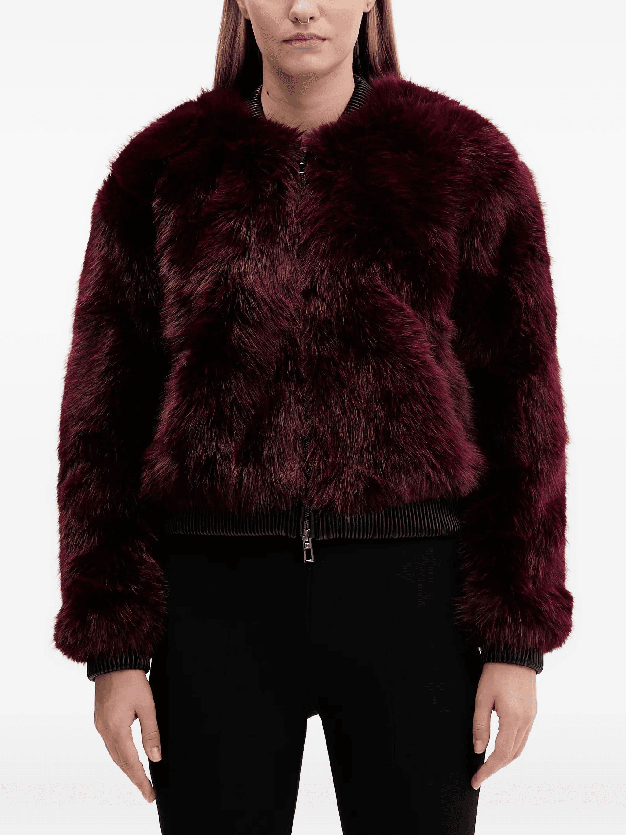 faux fur bomber jacket - Image 1