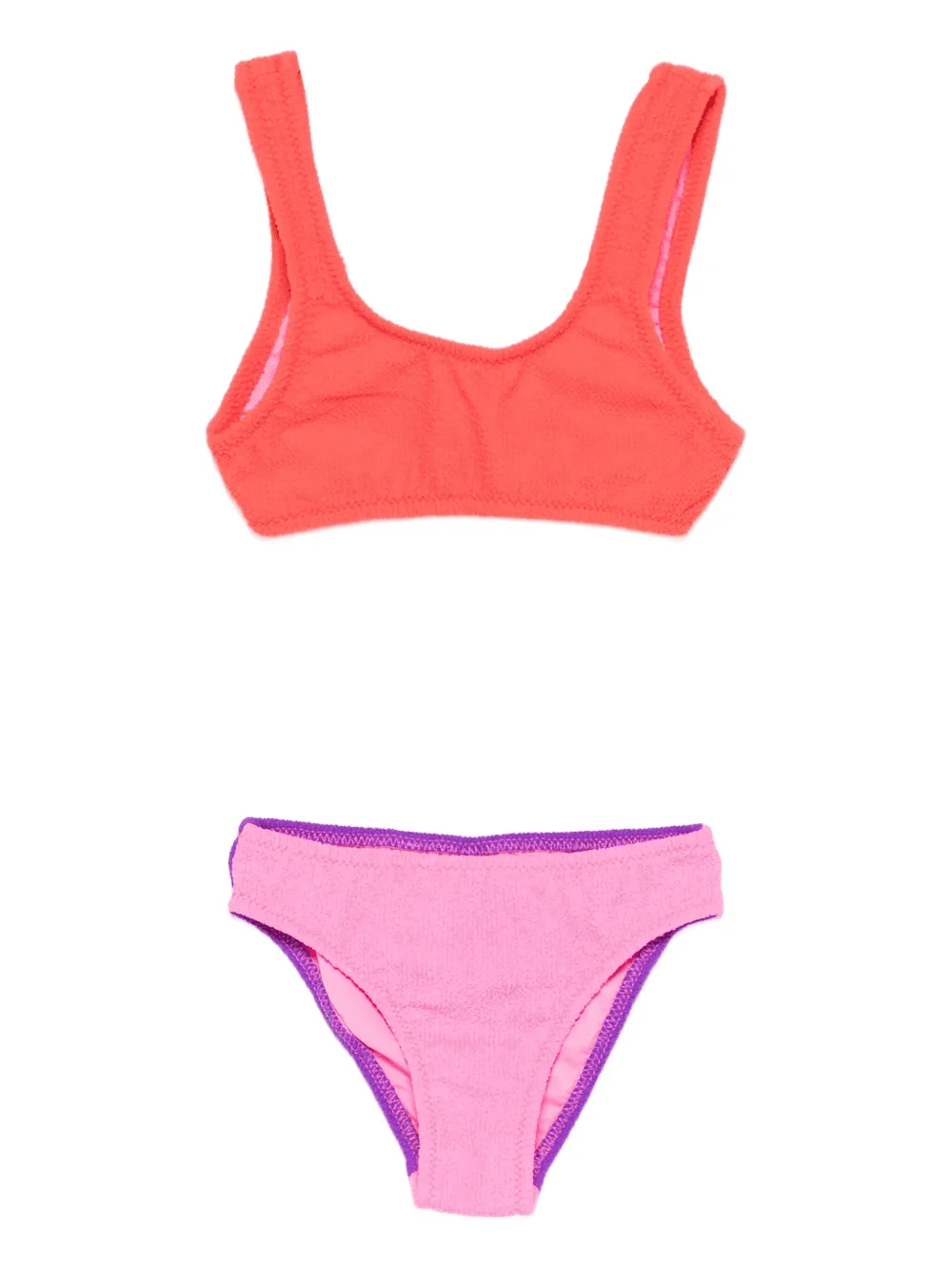 textured two-tone bikini - Image 1