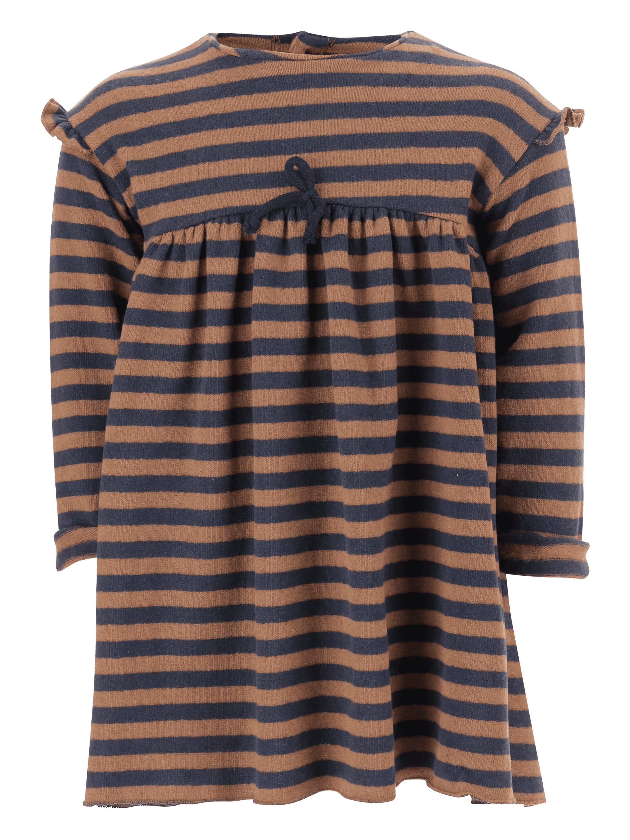 striped ruffled-trim dress - Image 1