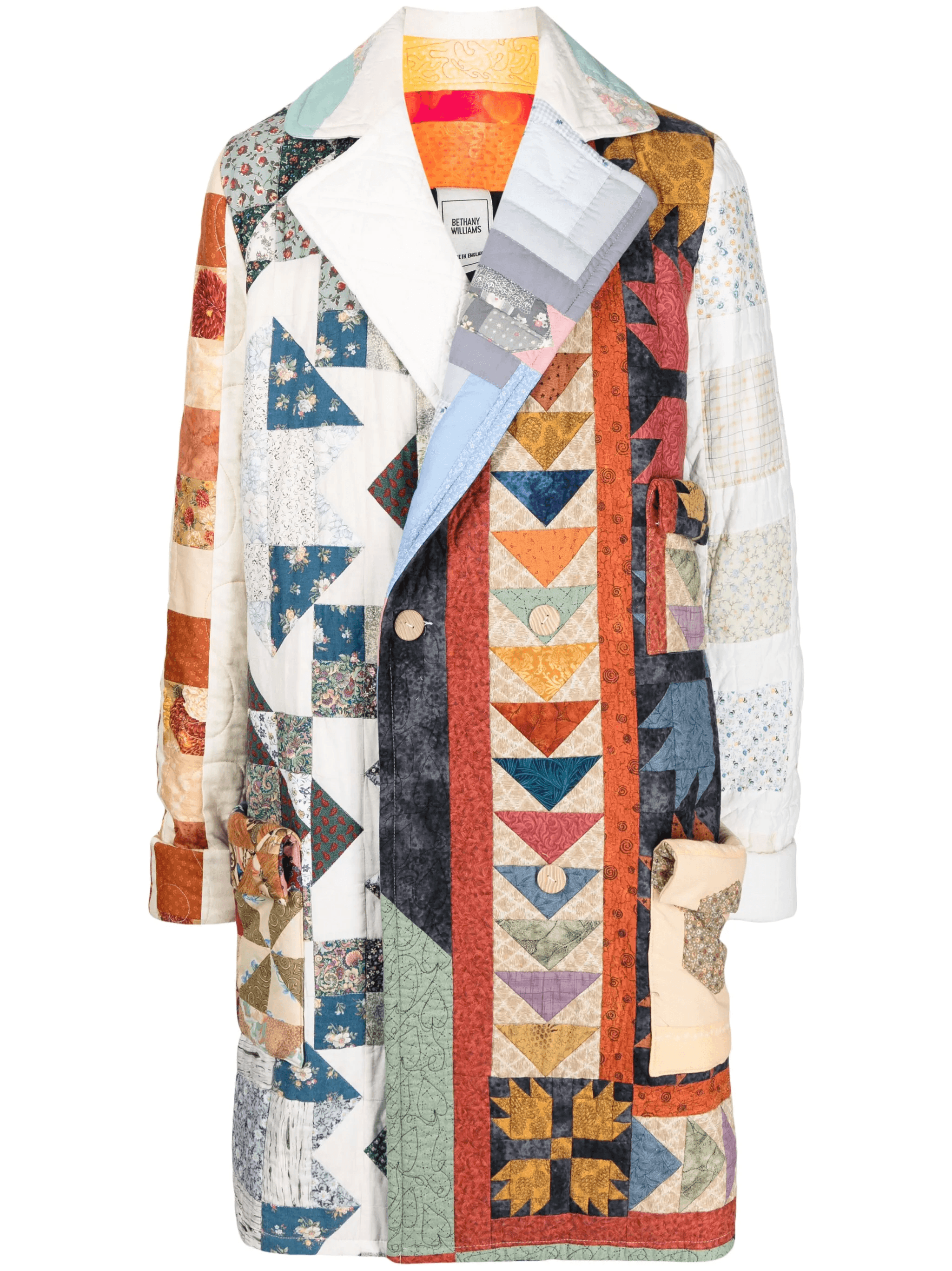 double-breasted patchwork coat - Image 1