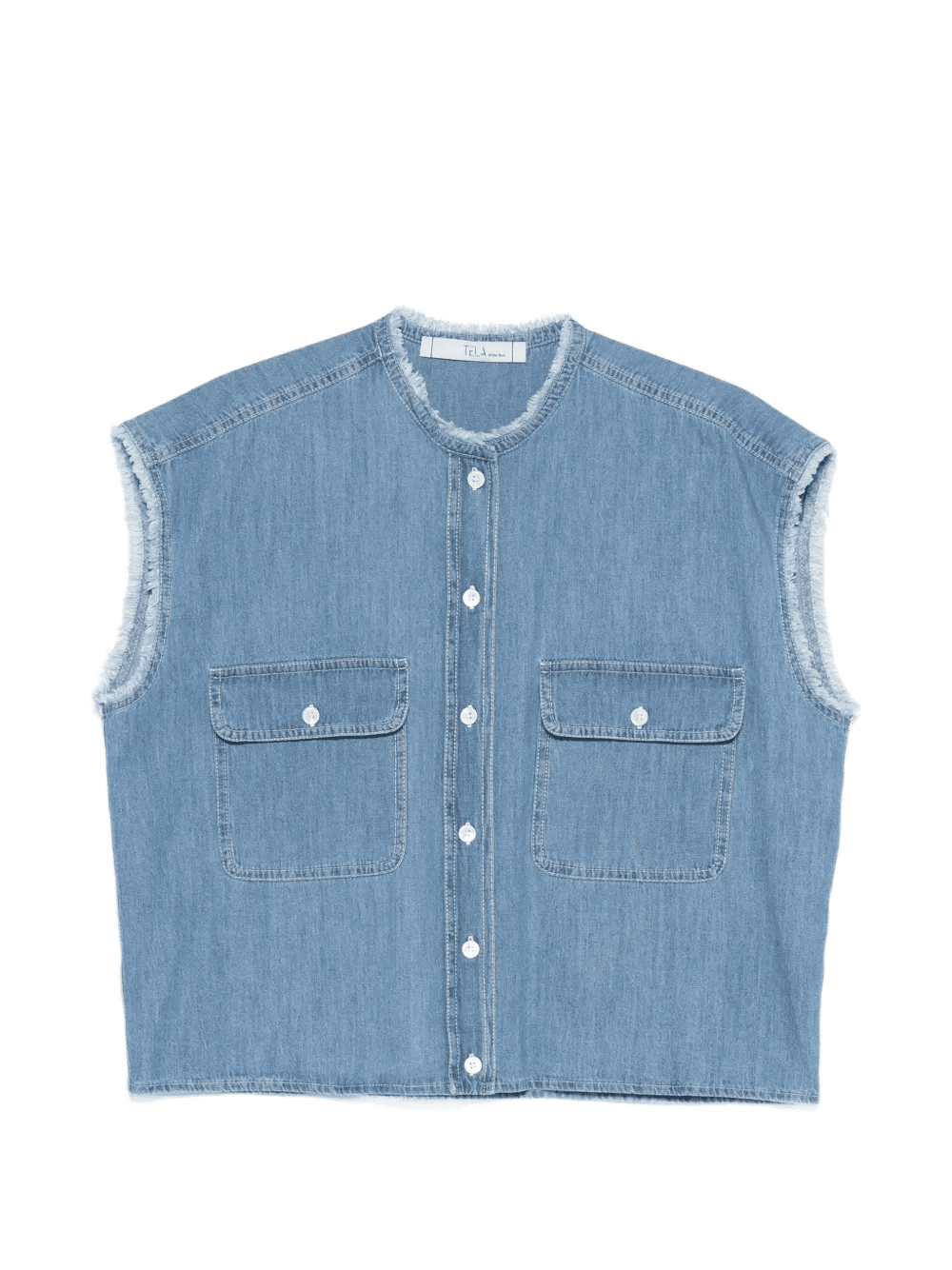 frayed-trim flap-pocket shirt - Image 1