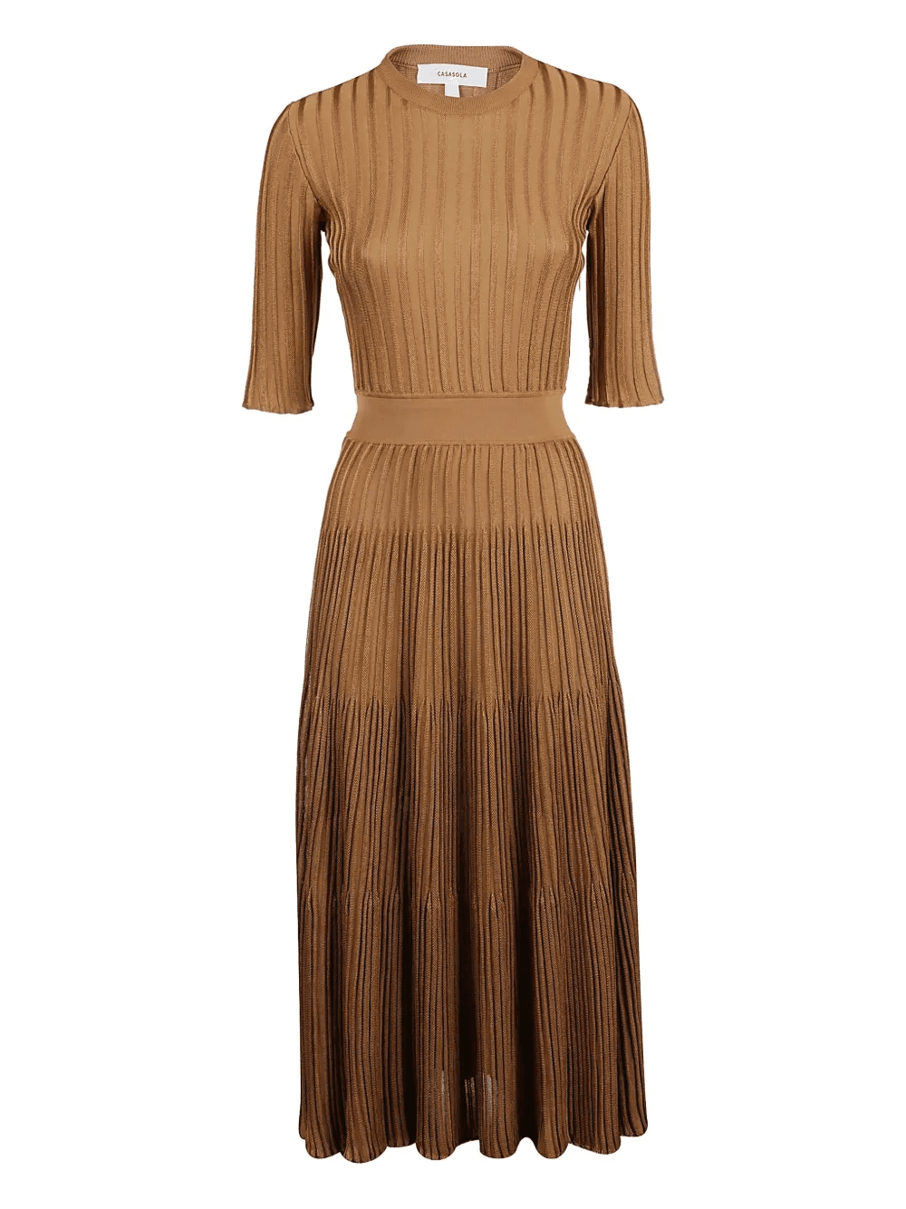 ribbed pleated midi dress - Image 1