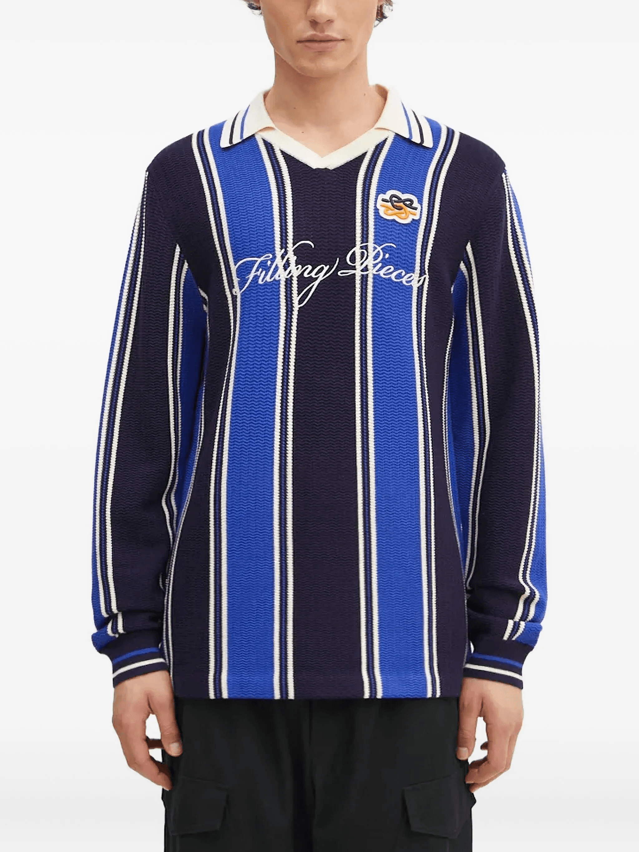 striped polo-neck sweater - Image 1
