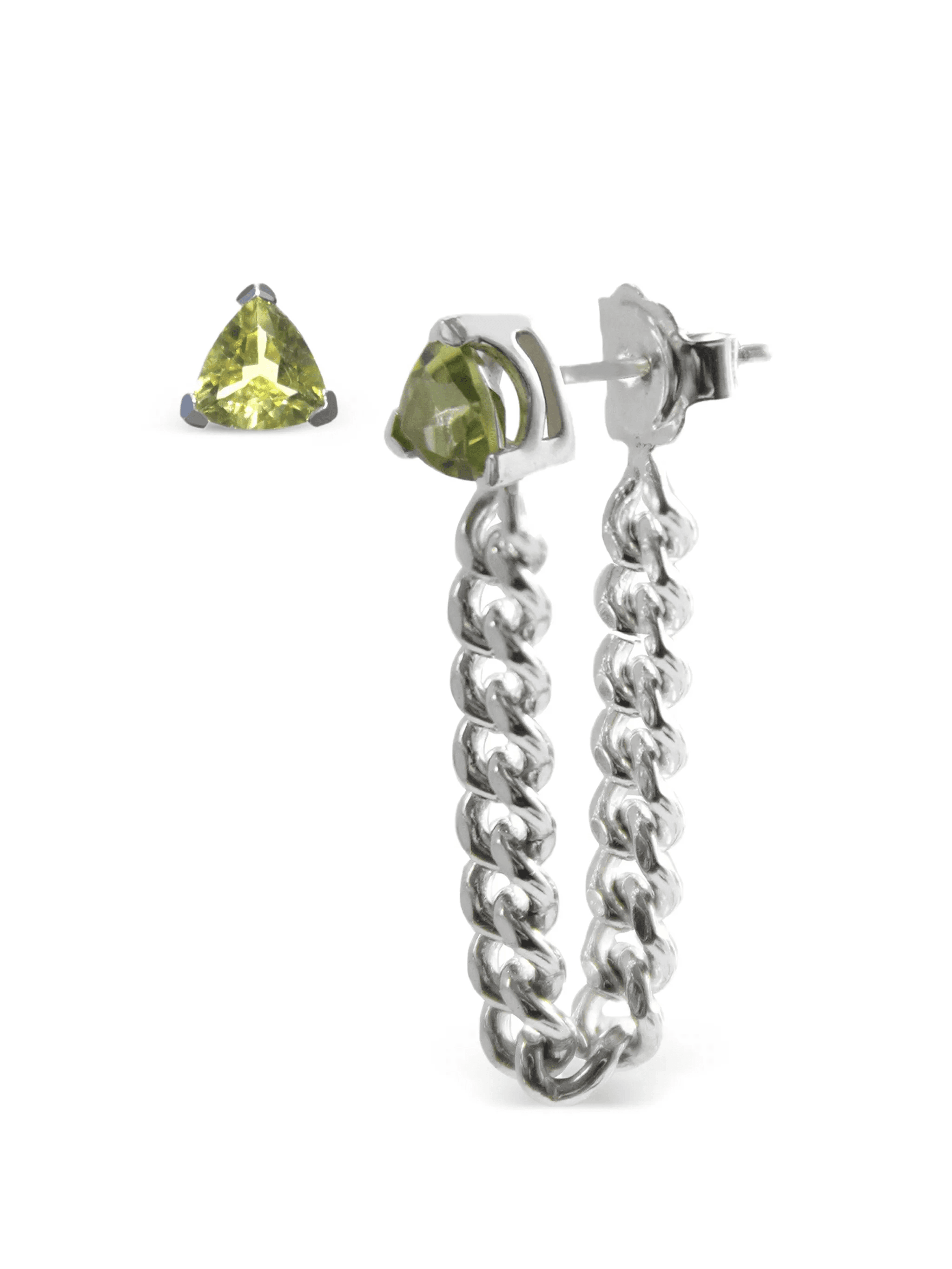 peridot trillion drop earrings - Image 1