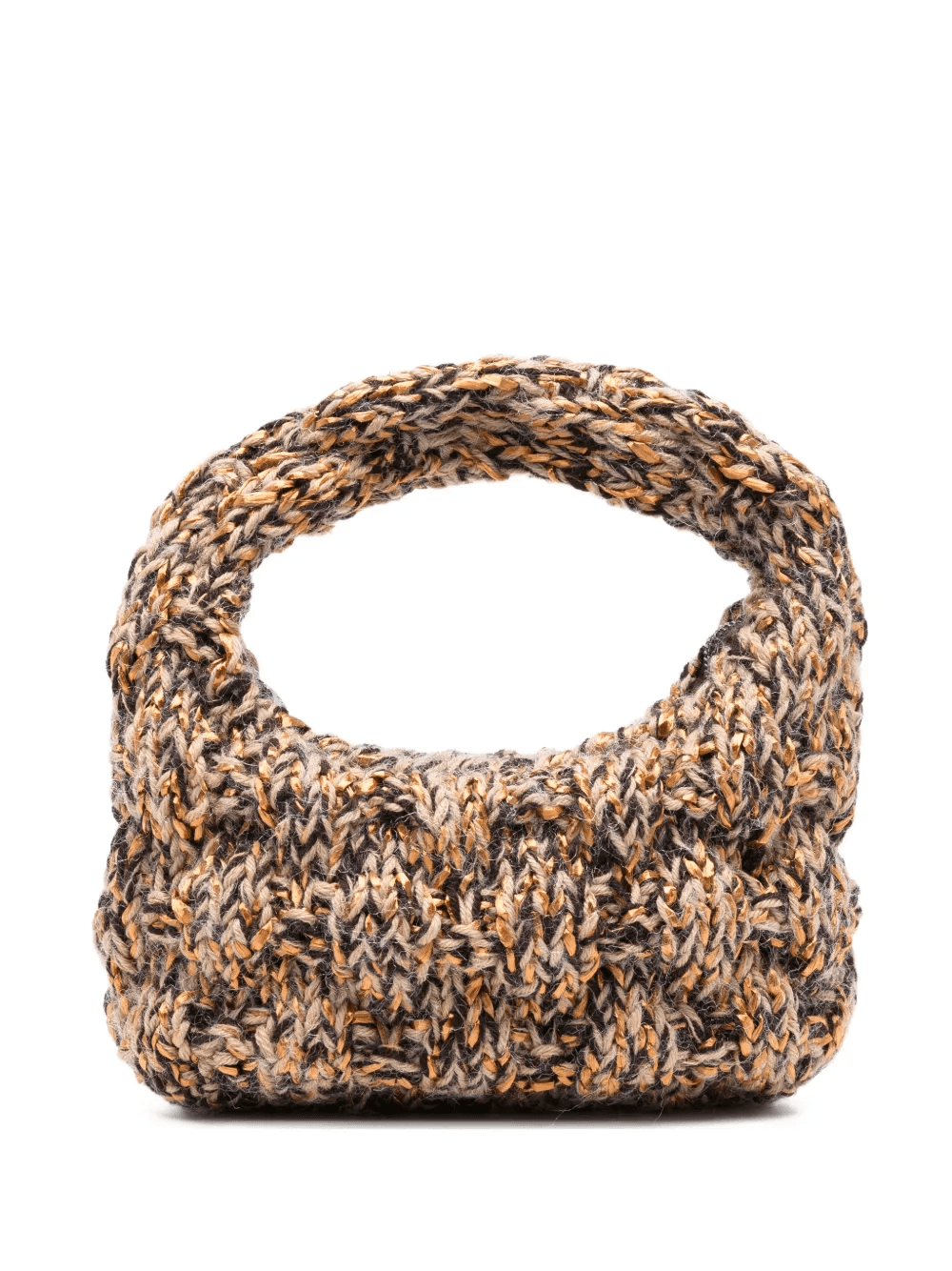 Nappy bronze knitted tote bag - Image 1