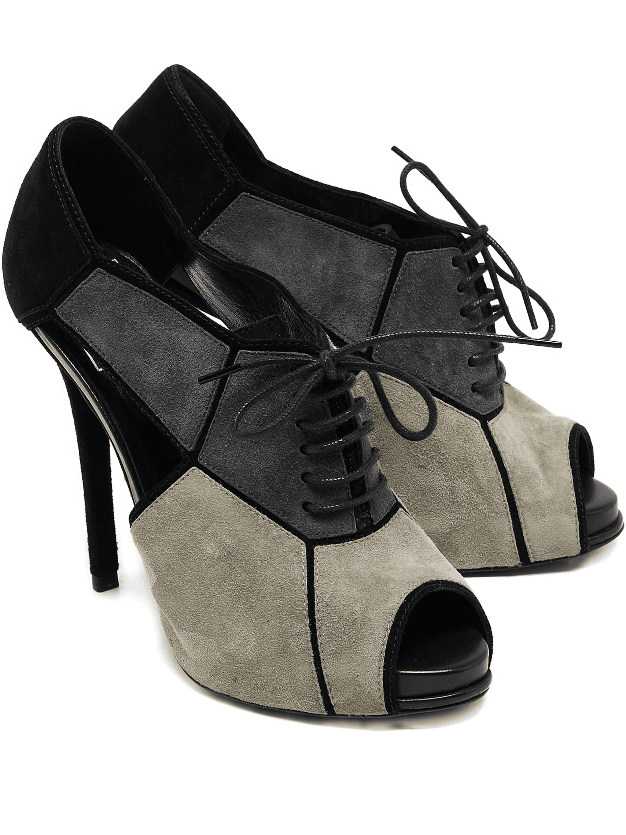 panelled lace-up boots - Image 1