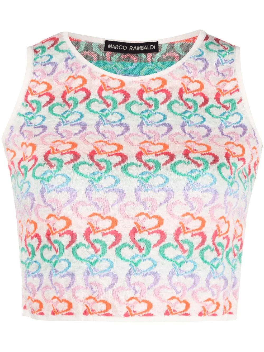 intarsia-knit cropped top - Image 1