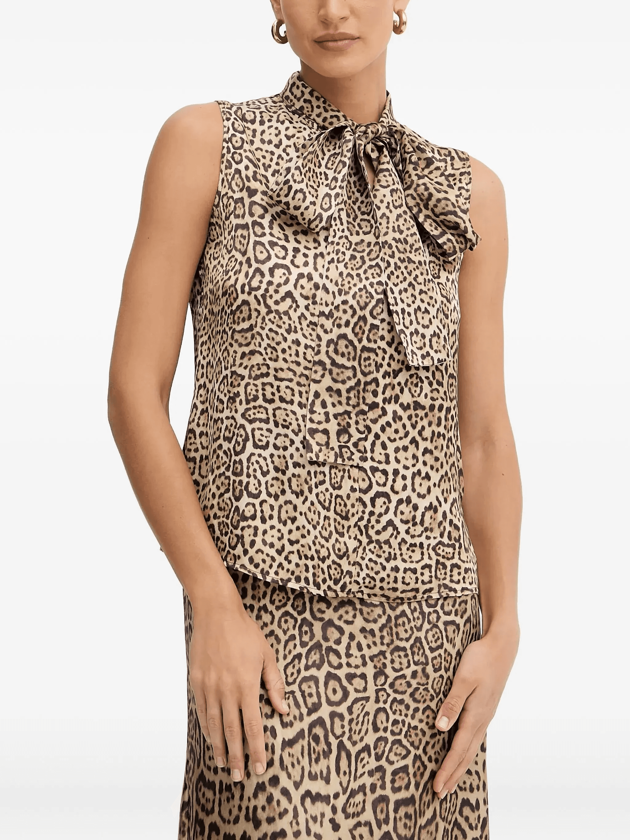 bow leopard-print blouse - Image 1