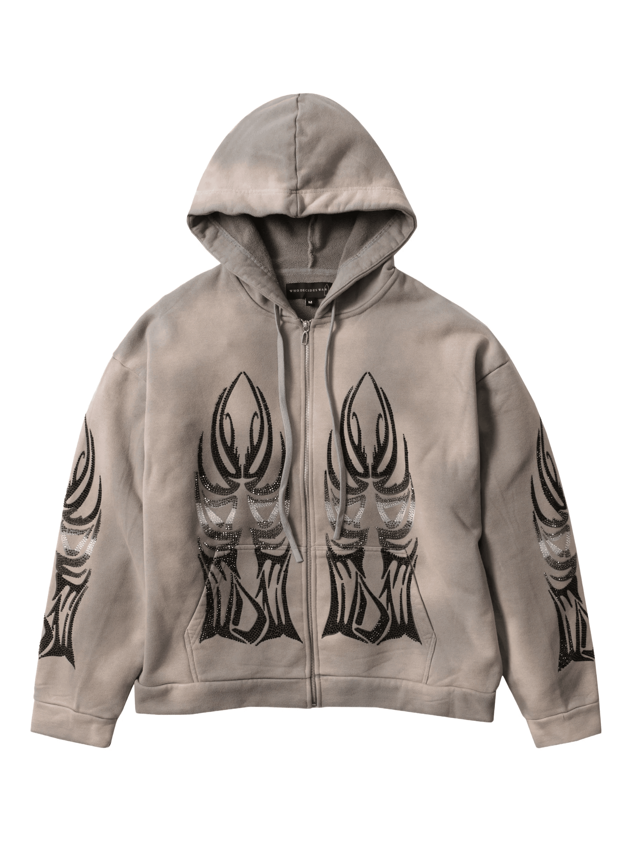 embellished zip-up hoodie - Image 1