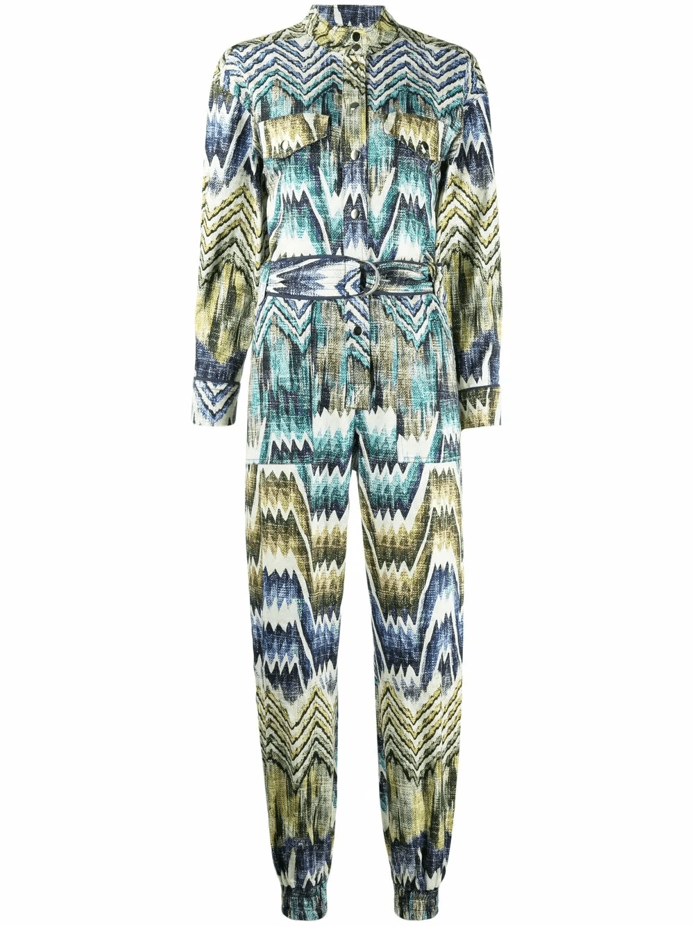 patterned belted jumpsuit - Image 1