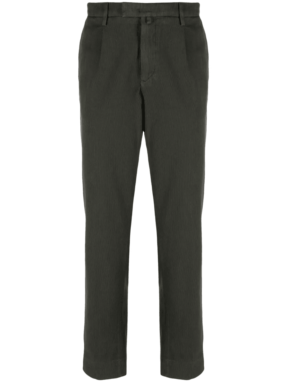 logo-patch corduroy tapered trousers - Image 1
