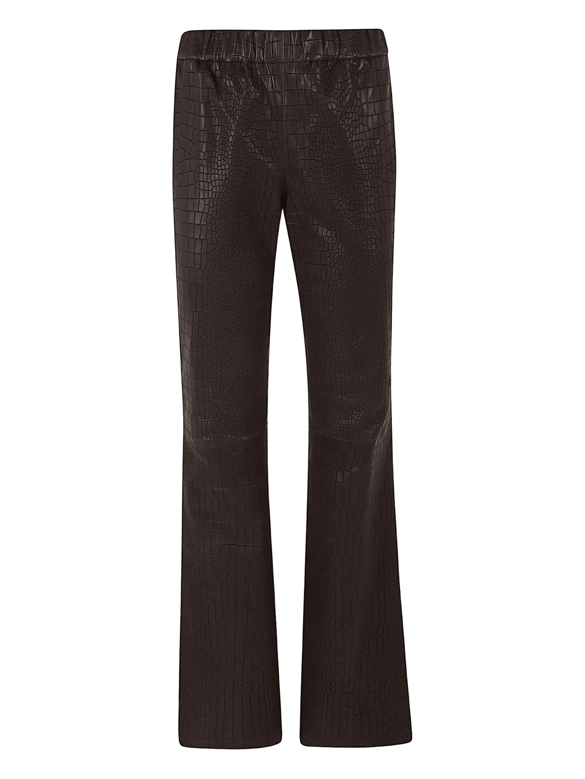 croc-embossed flare trousers - Image 1