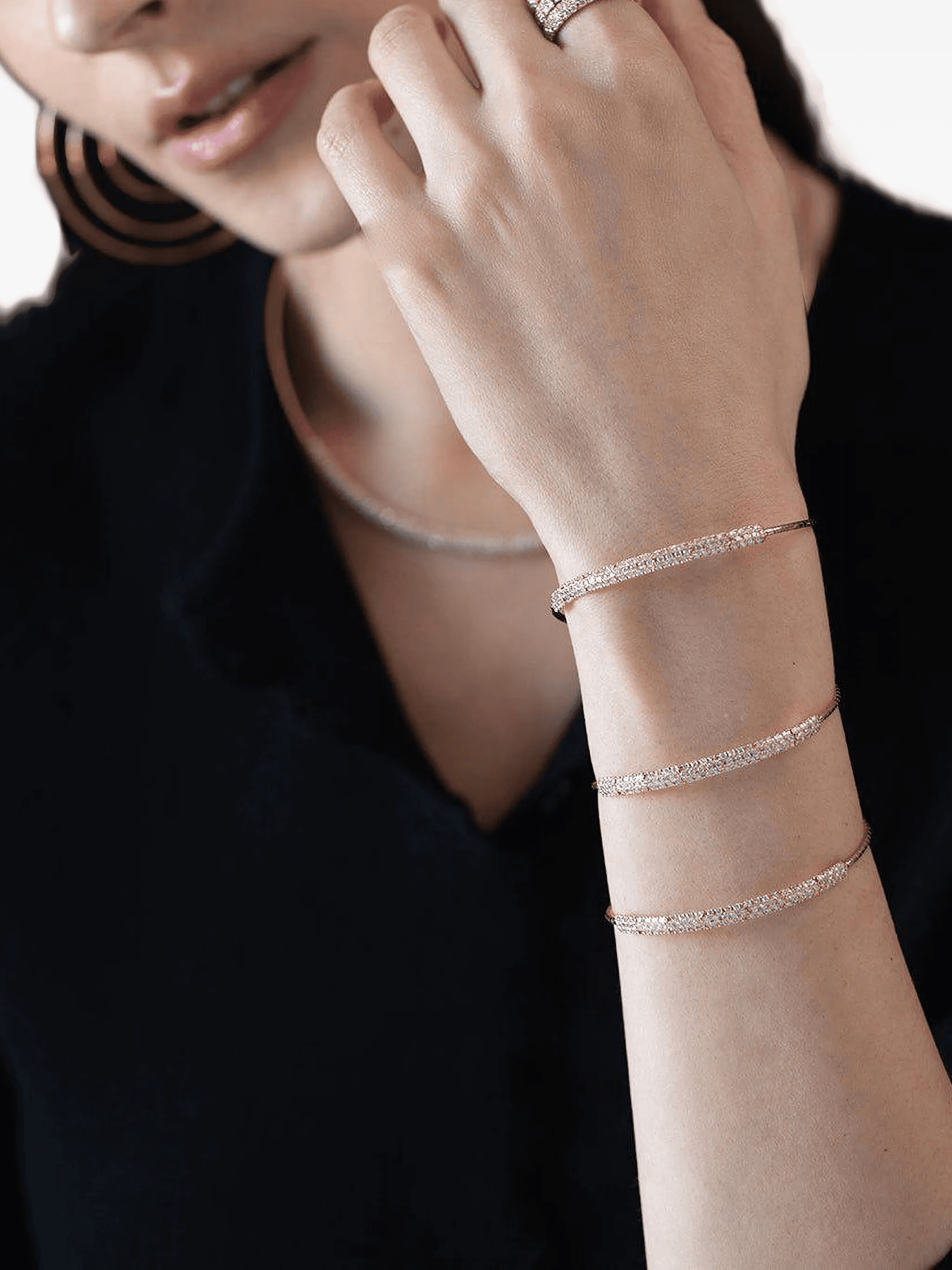 18K rose gold Rugiada diamonds ring - Image 1